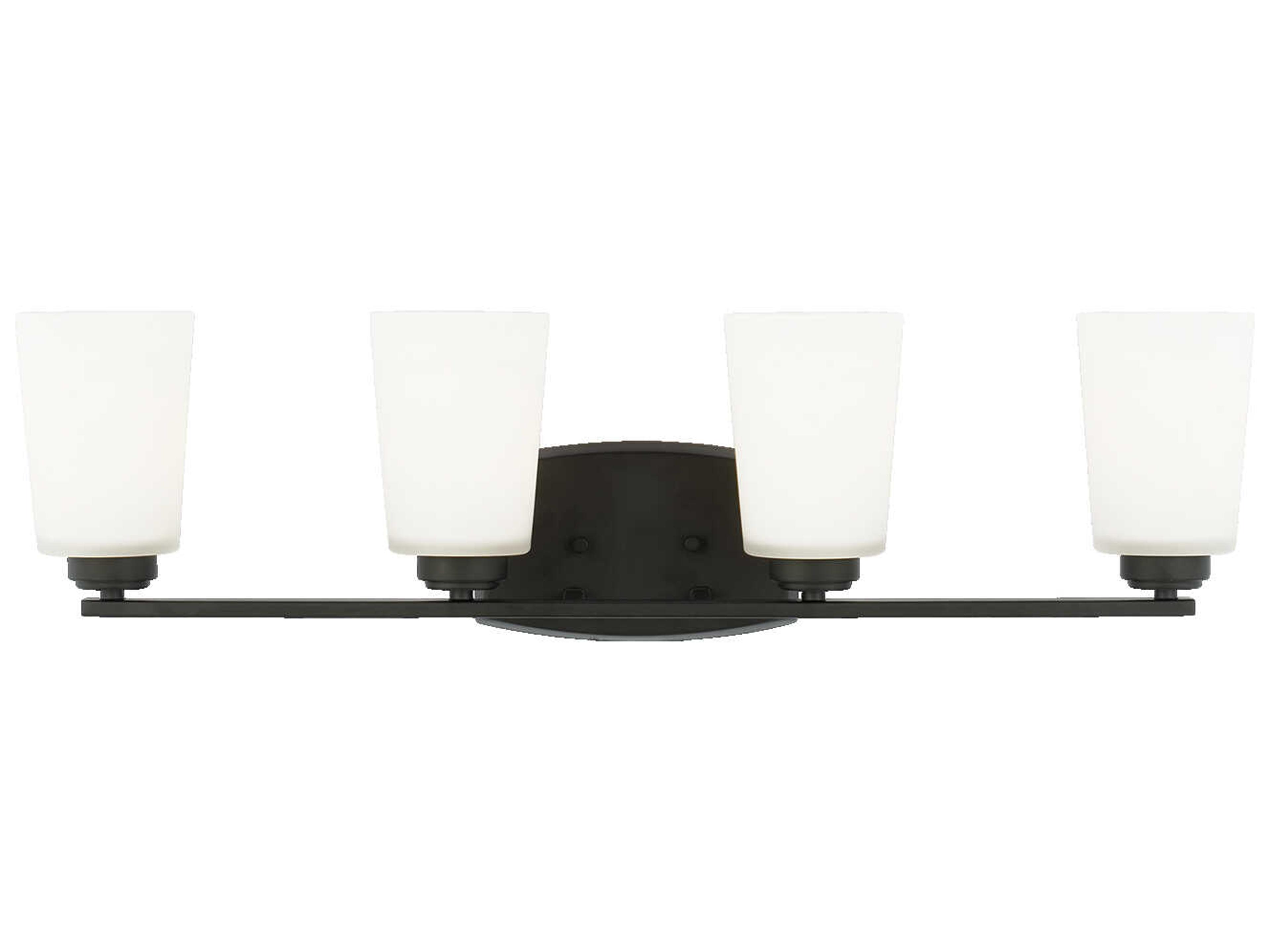 Franport 4-Light Midnight Black Glass Vanity Light