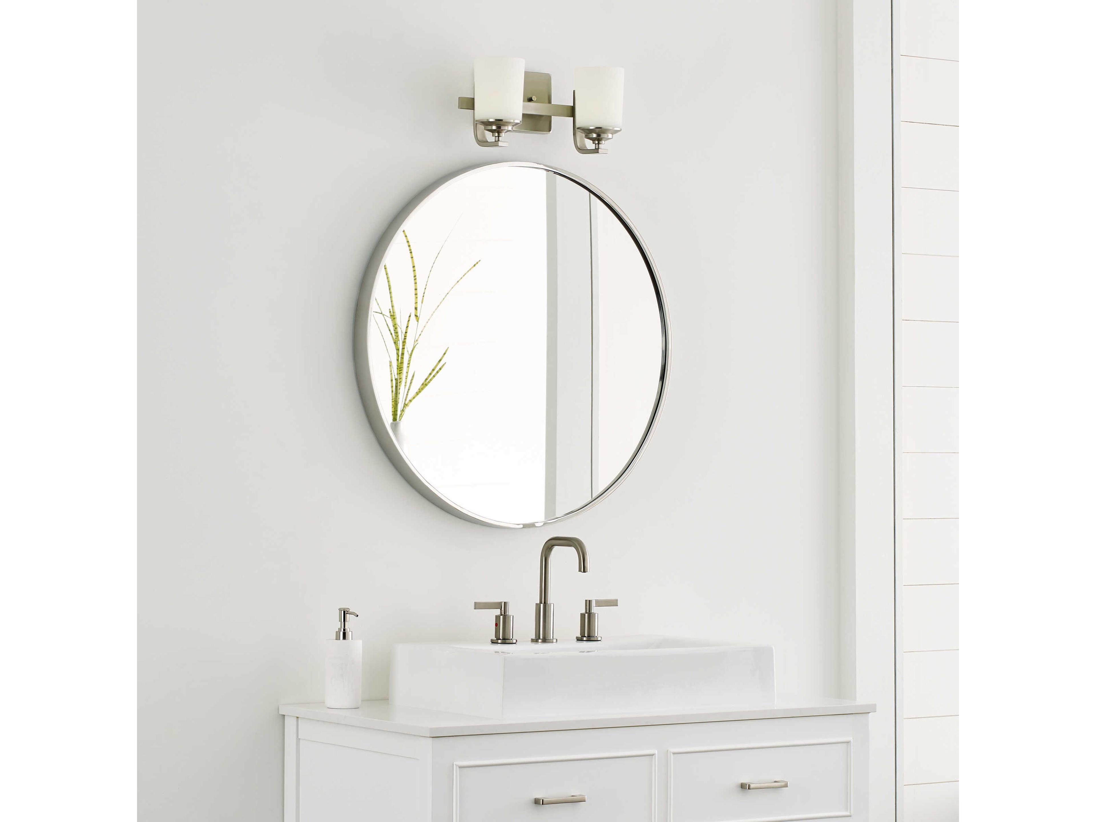 Generation Lighting Kemal 2-Light Brushed Nickel Glass Vanity Light