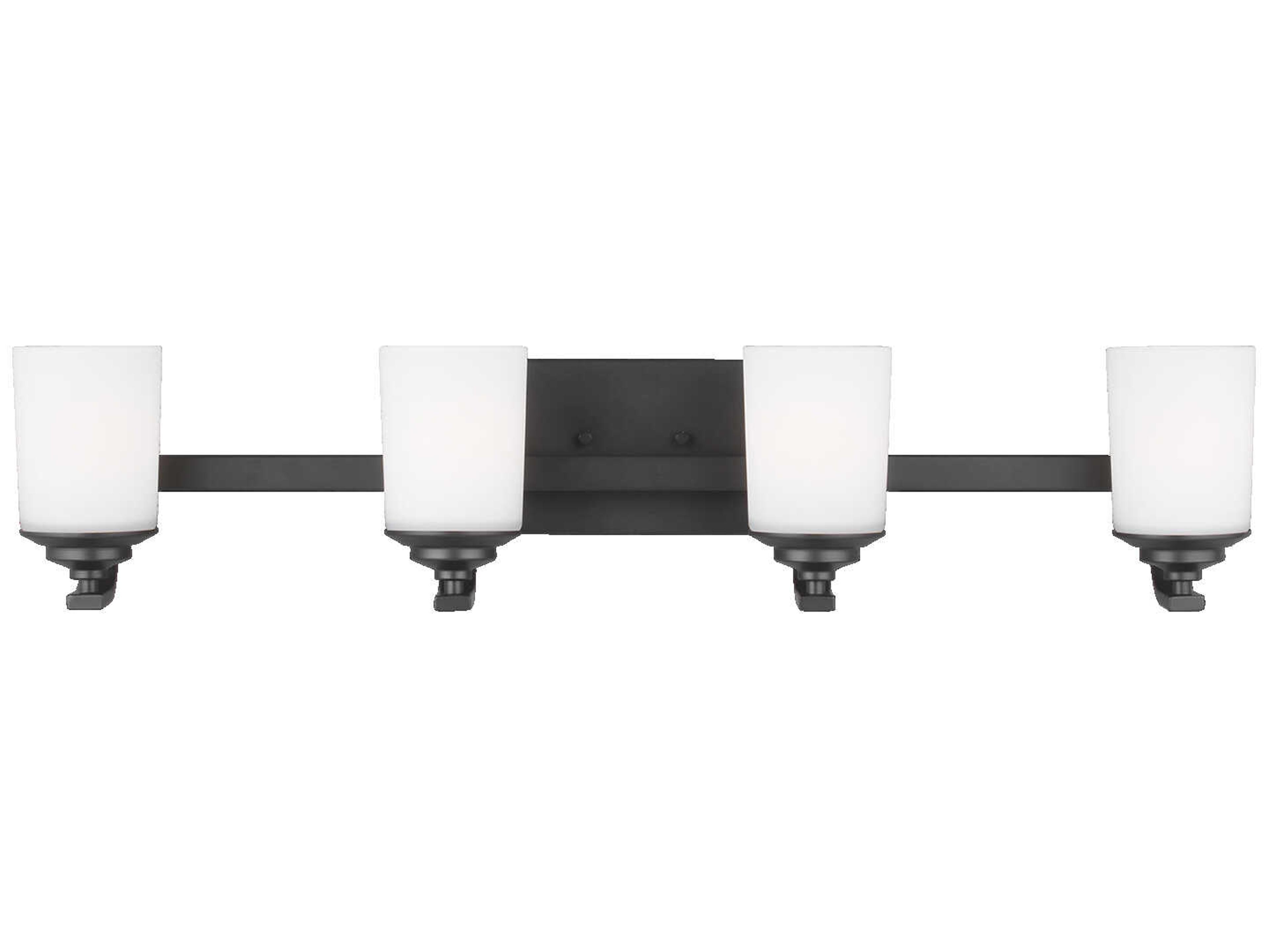 Kemal 4-Light Midnight Black Glass Vanity Light