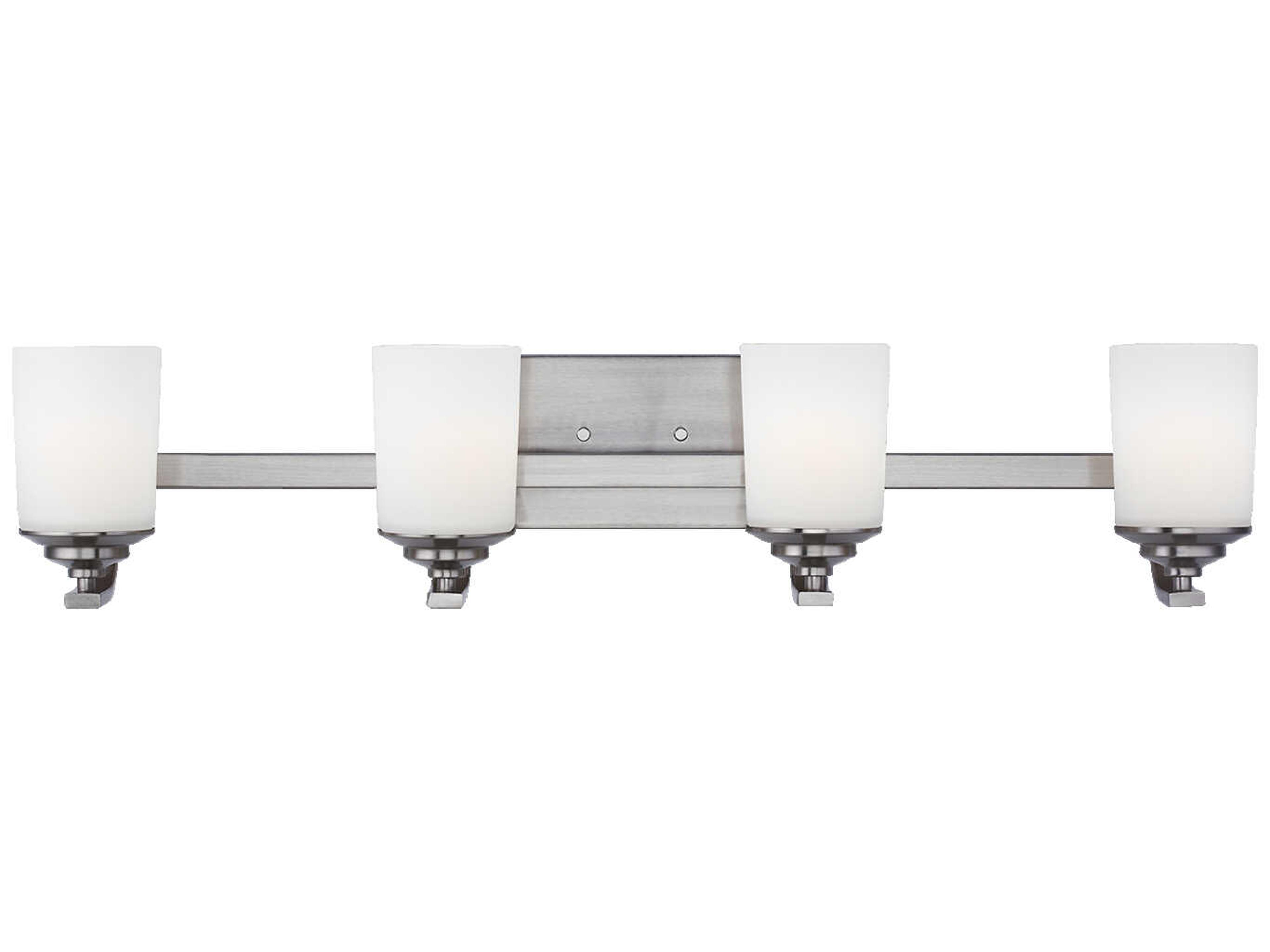 Kemal 4-Light Brushed Nickel Glass Vanity Light