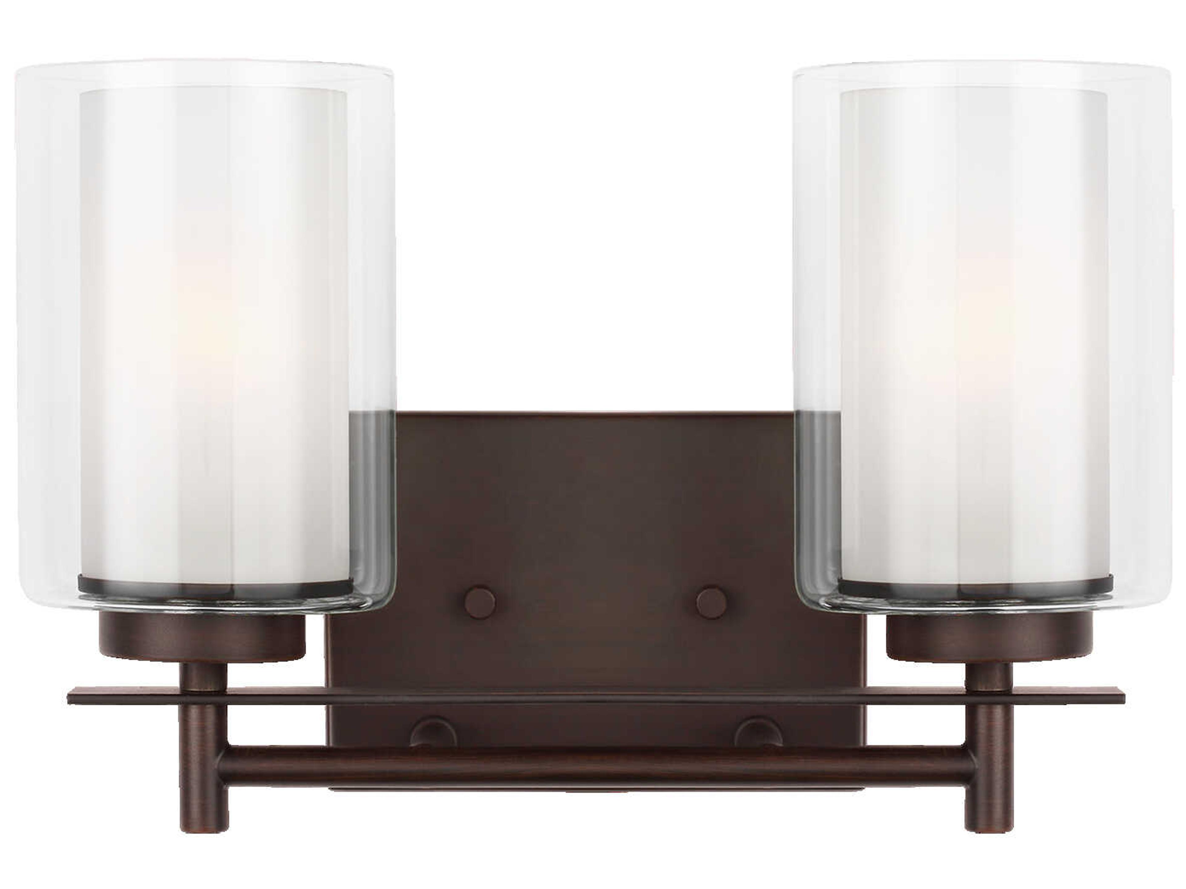 Elmwood Park 2-Light Bronze Glass Vanity Light