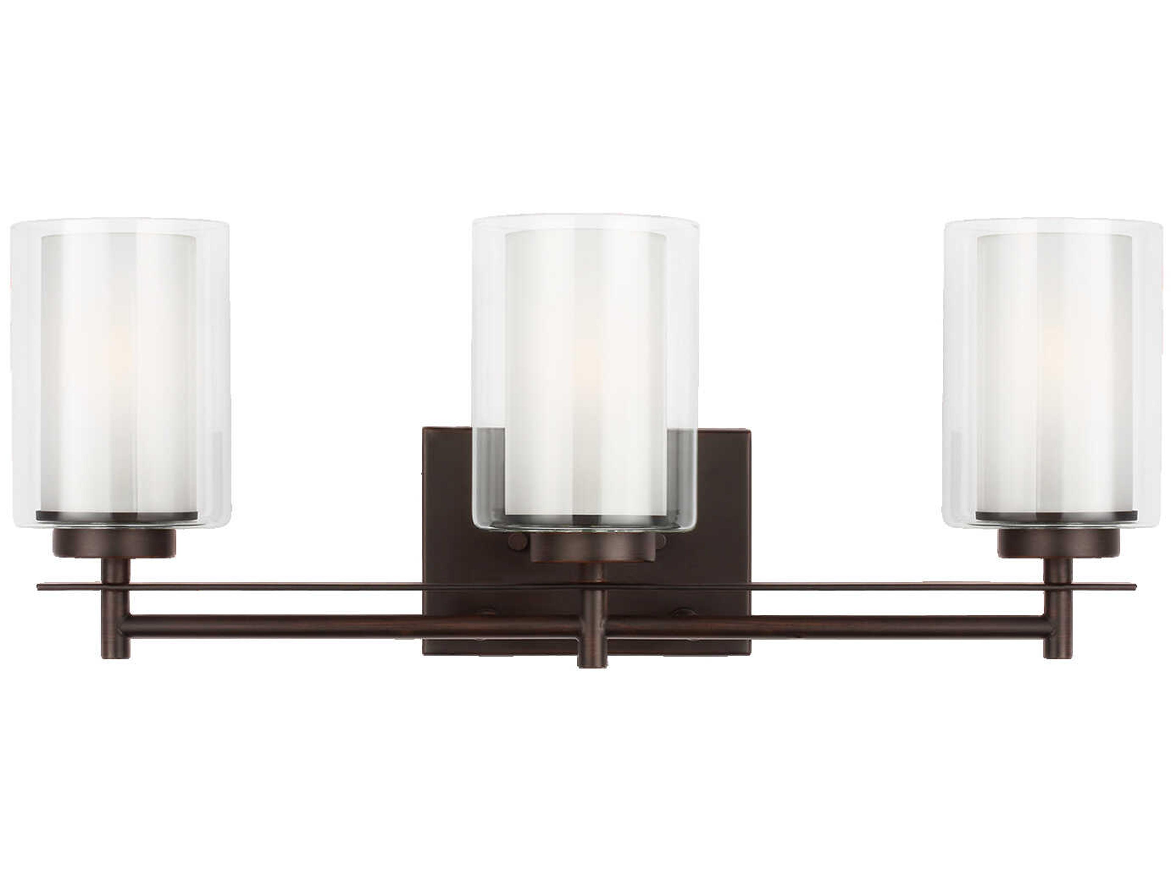 Elmwood Park 3-Light Bronze Glass Vanity Light