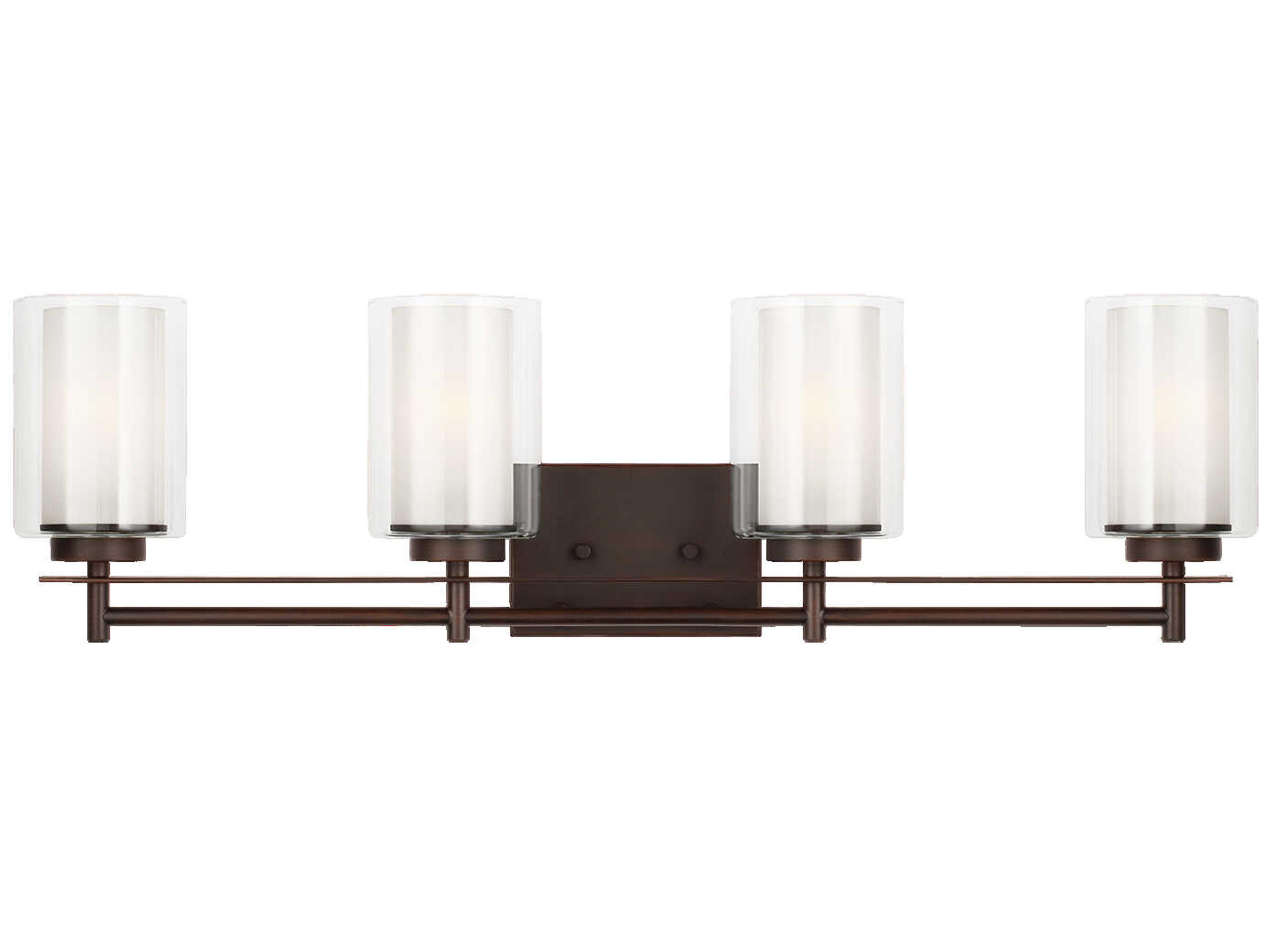 Elmwood Park 4-Light Bronze Glass Vanity Light