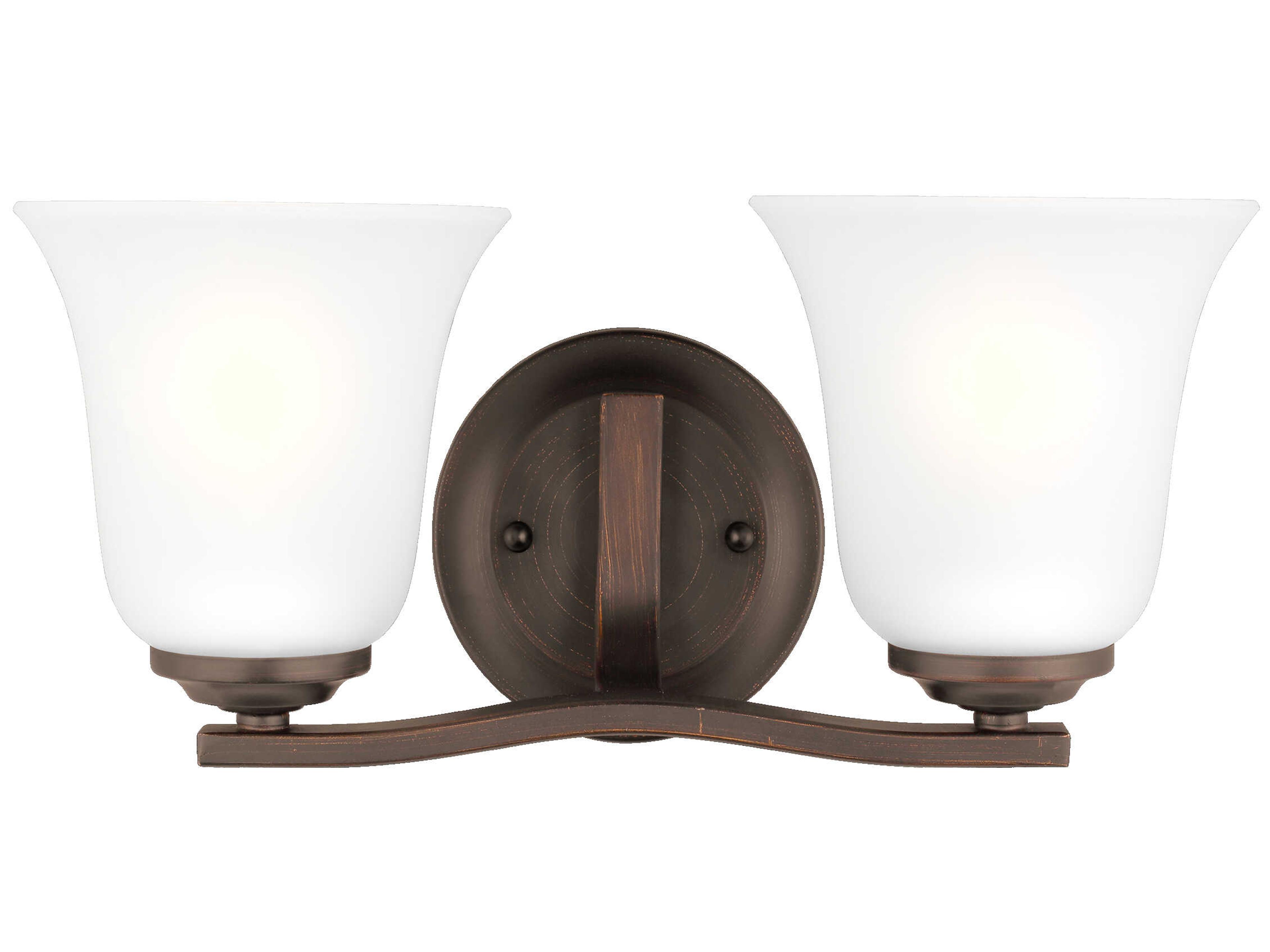 Emmons 2-Light Bronze Glass Vanity Light