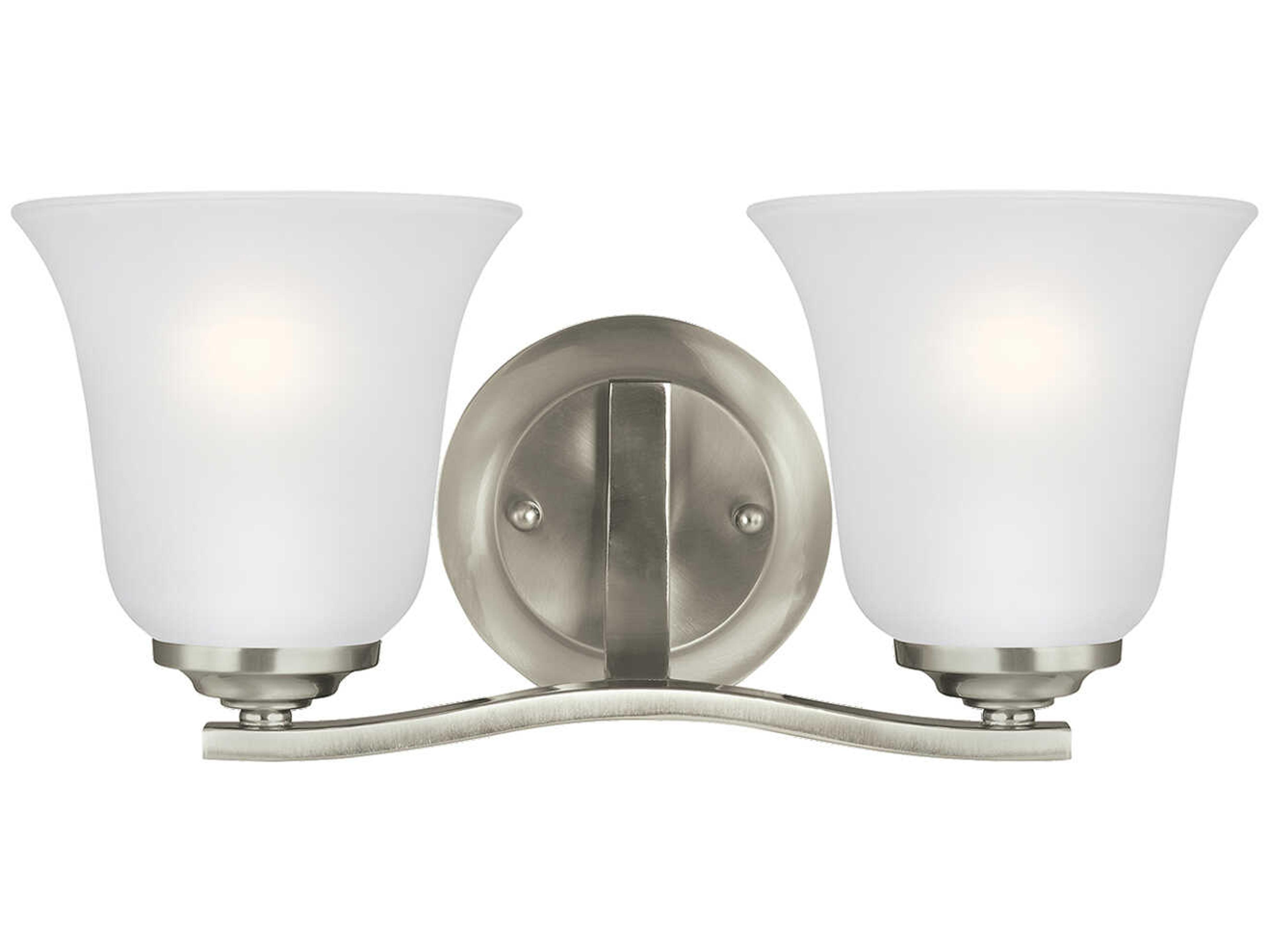 Emmons 2-Light Brushed Nickel Glass Vanity Light