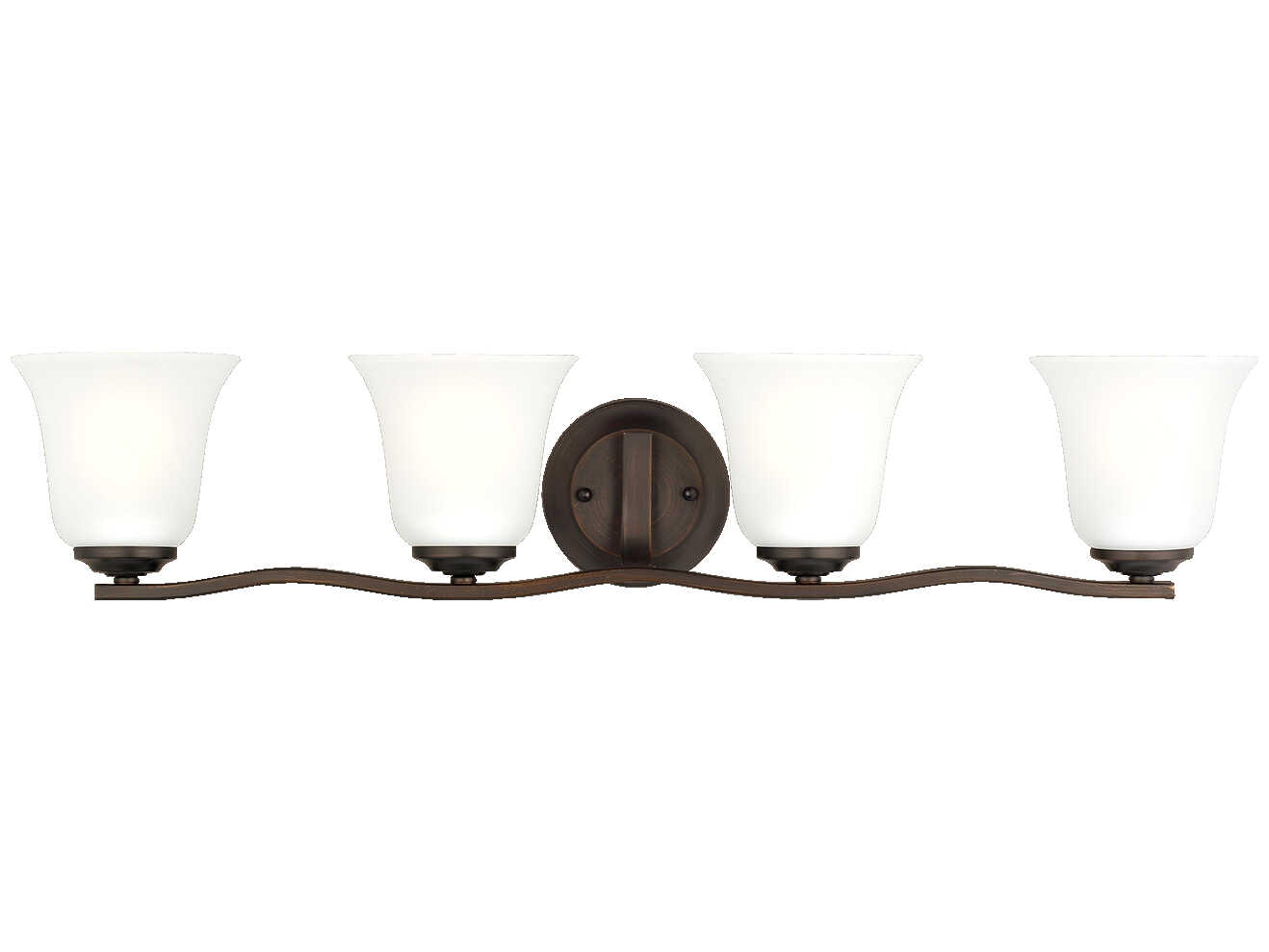 Emmons 4-Light Bronze Glass Vanity Light