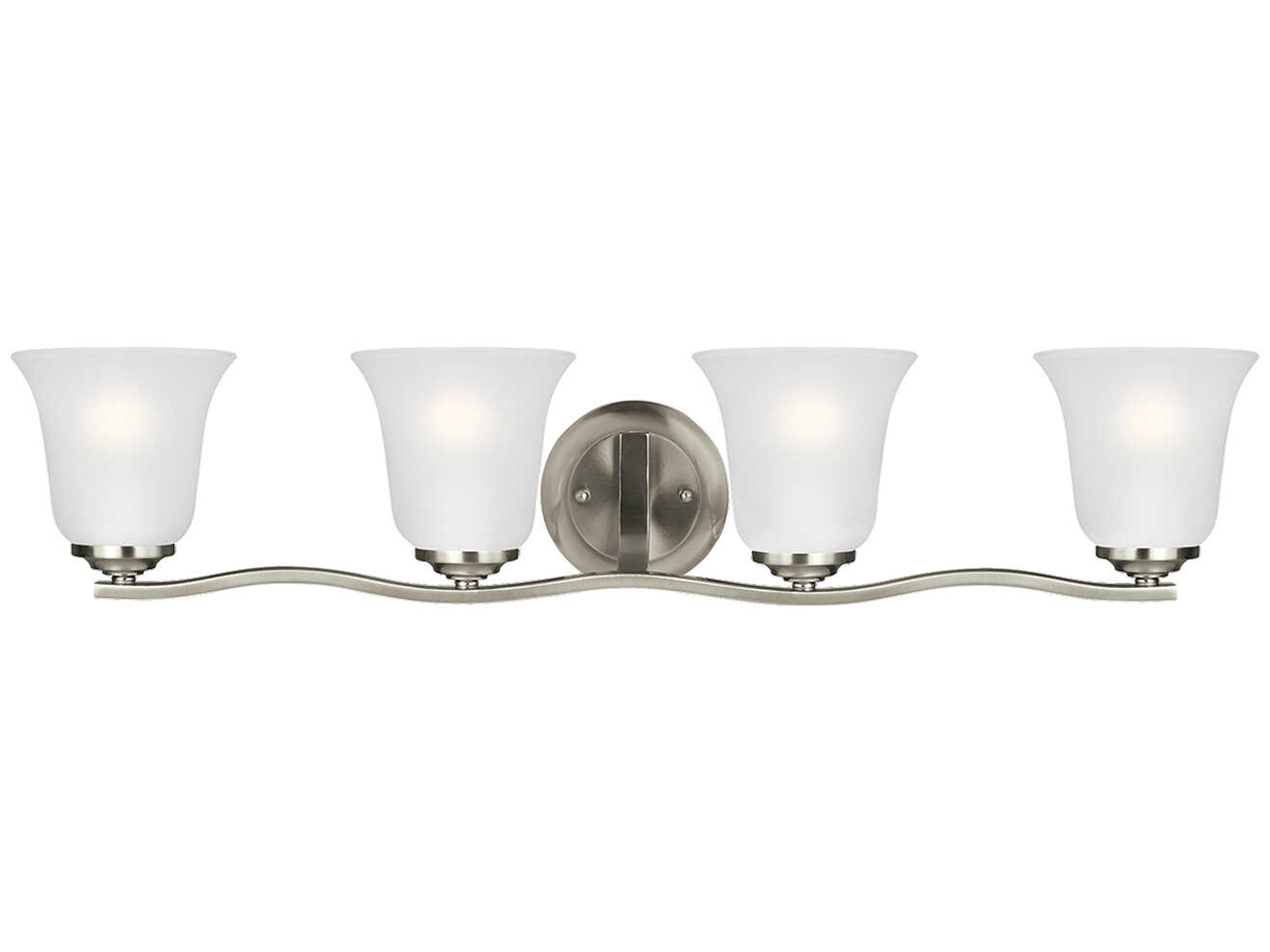 Emmons 4-Light Brushed Nickel Glass Vanity Light
