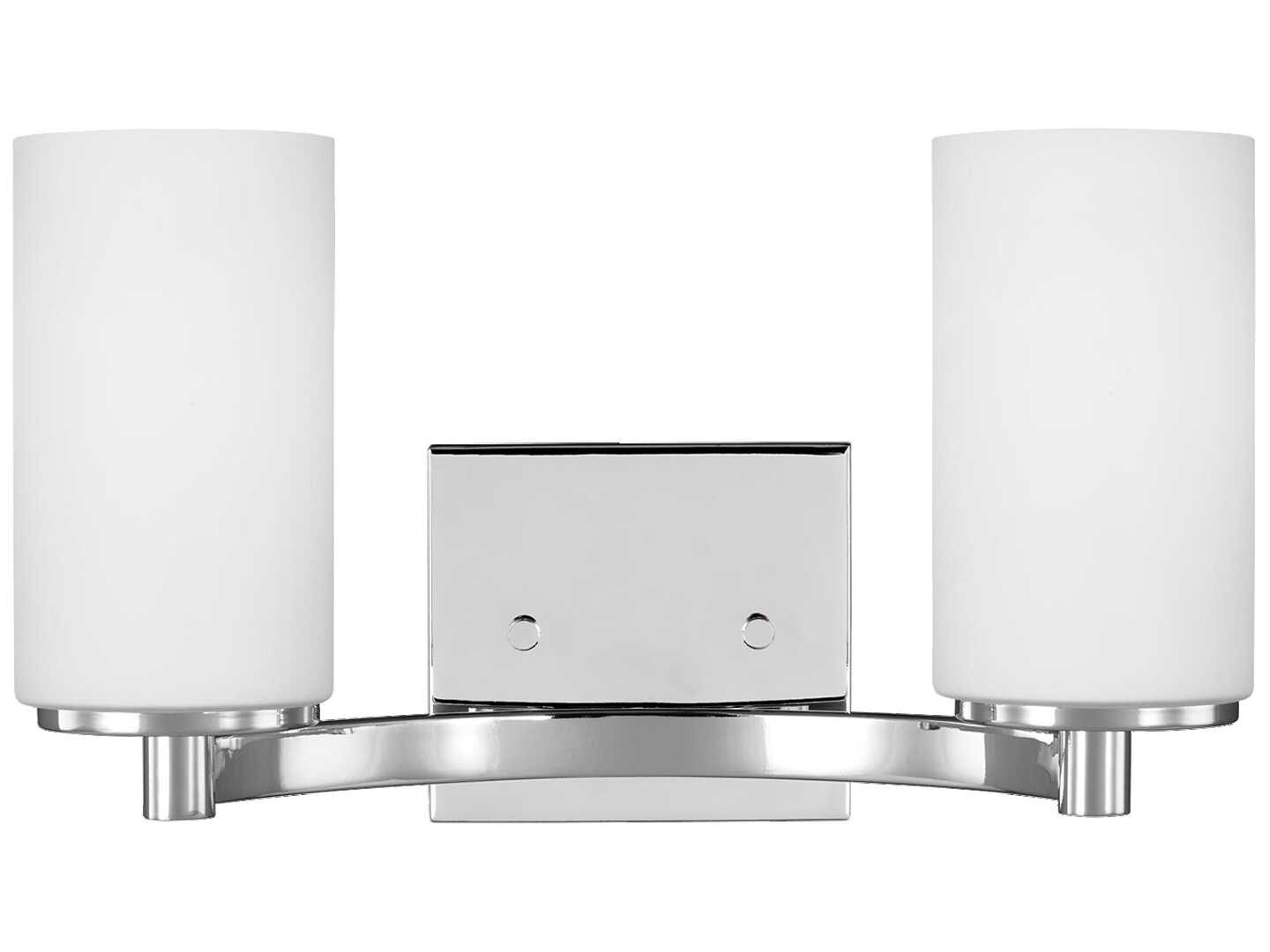 Hettinger 2-Light Chrome Glass Vanity Light