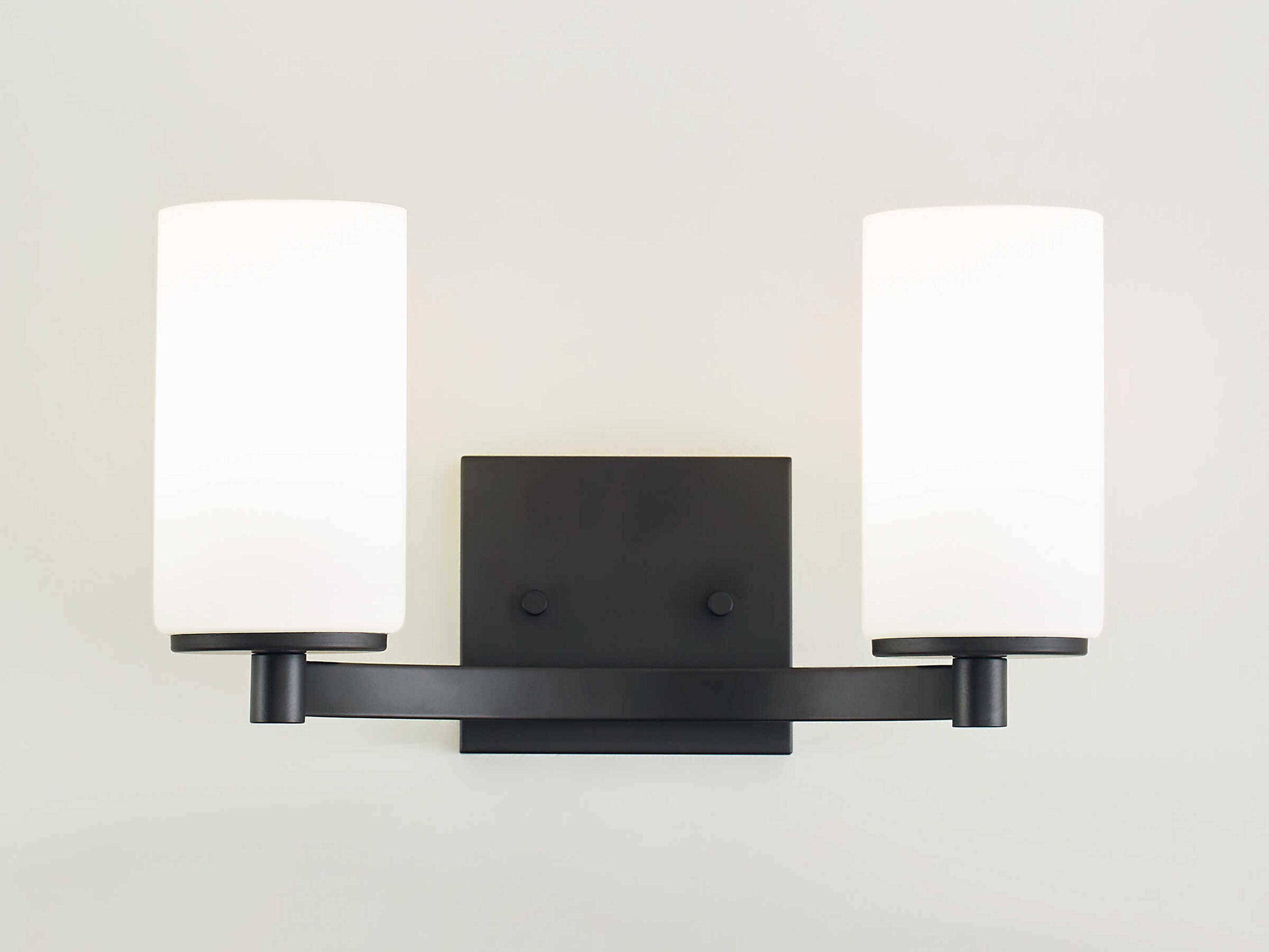 Generation Lighting Hettinger 2-Light Midnight Black Glass Vanity Light