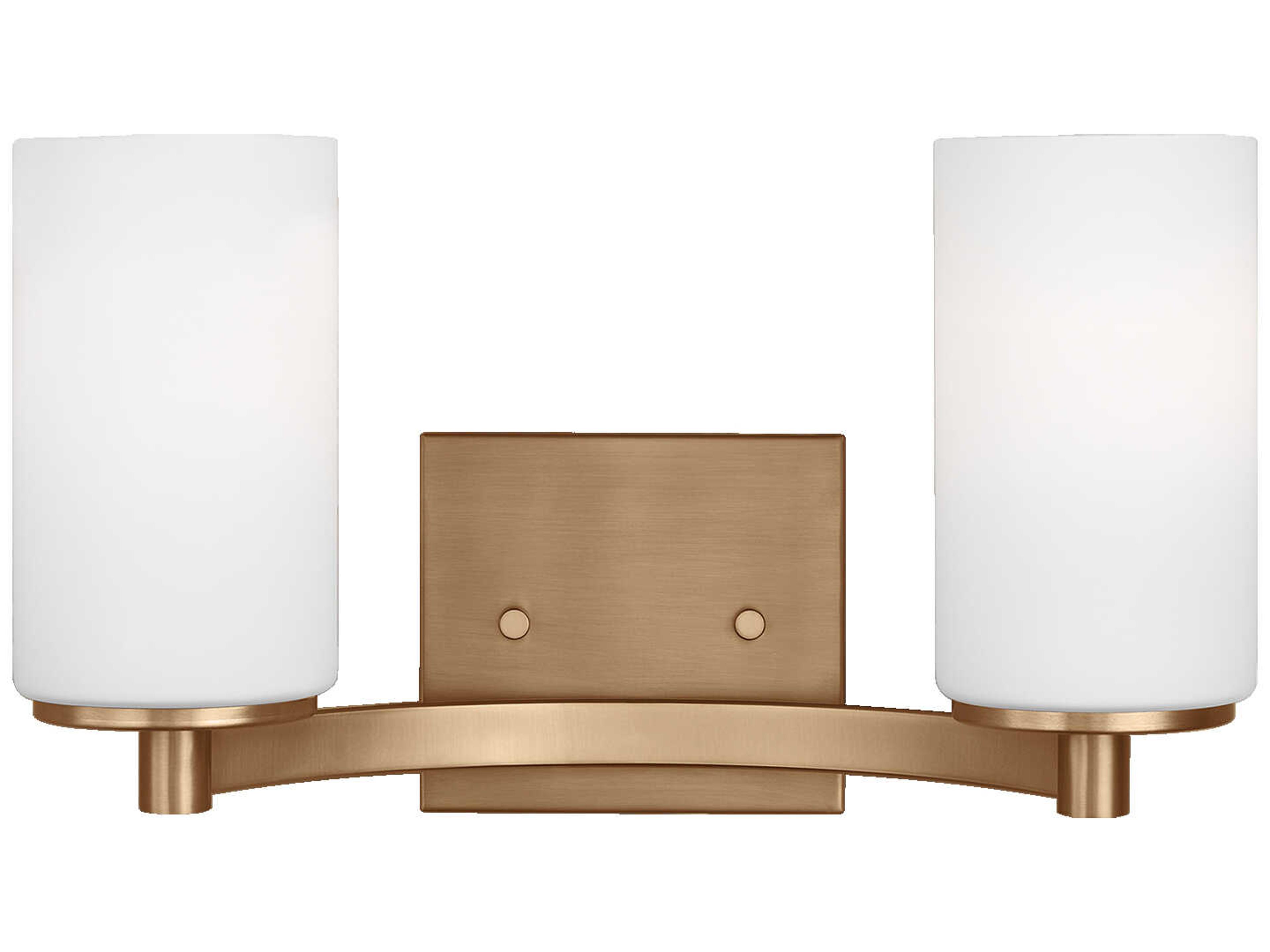 Hettinger 2-Light Satin Brass Glass Vanity Light