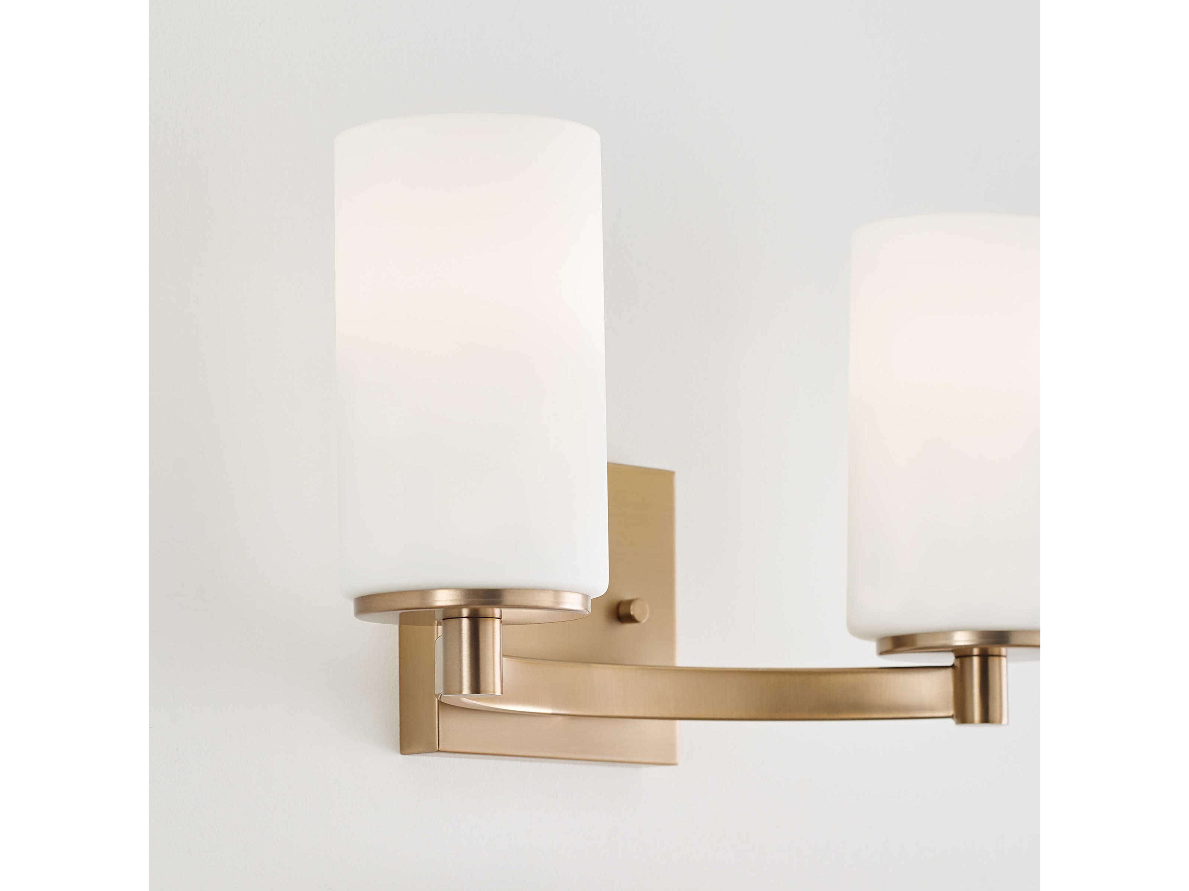 Generation Lighting Hettinger 2-Light Satin Brass Glass Vanity Light