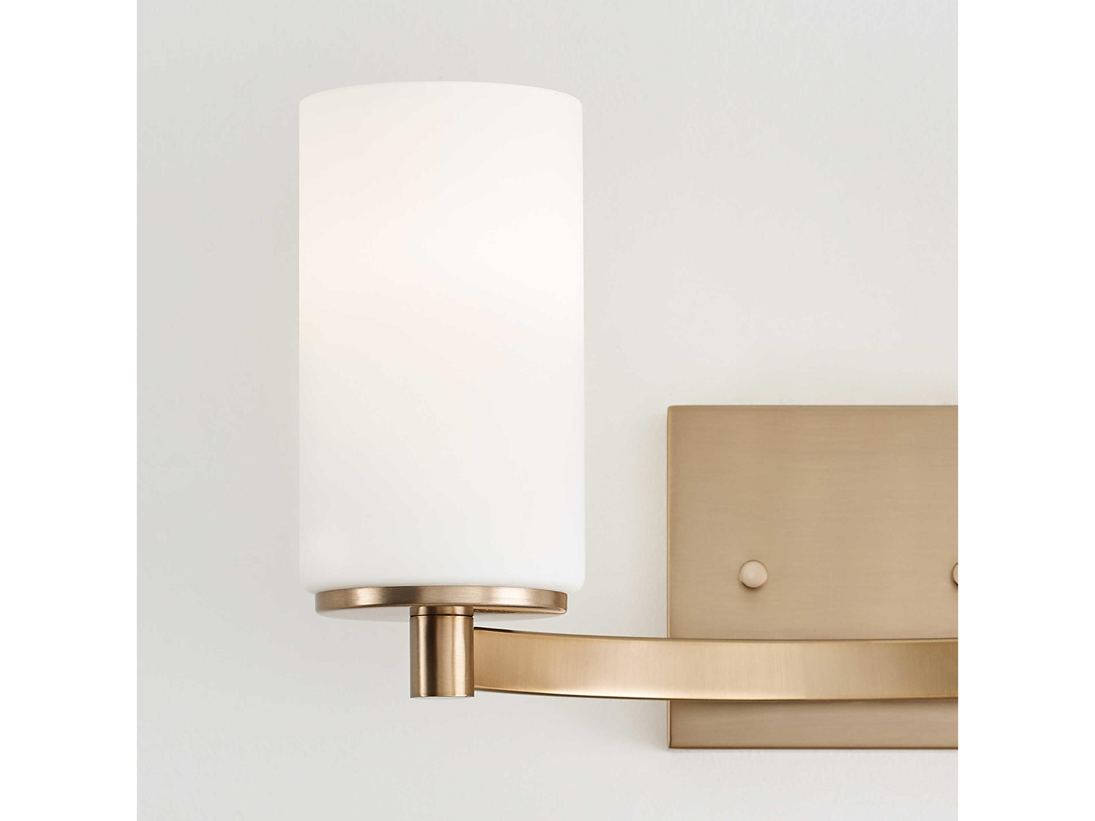 Generation Lighting Hettinger 2-Light Satin Brass Glass Vanity Light