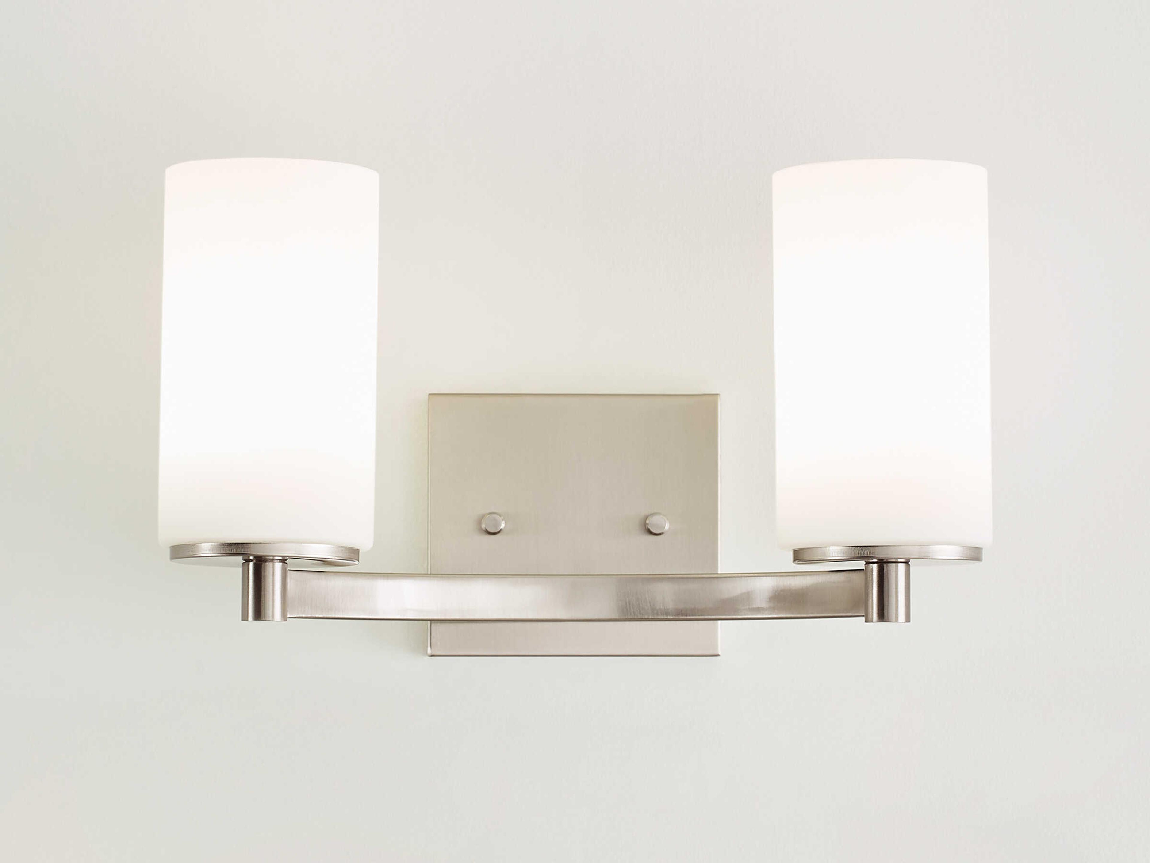 Generation Lighting Hettinger 2-Light Brushed Nickel Glass Vanity Light