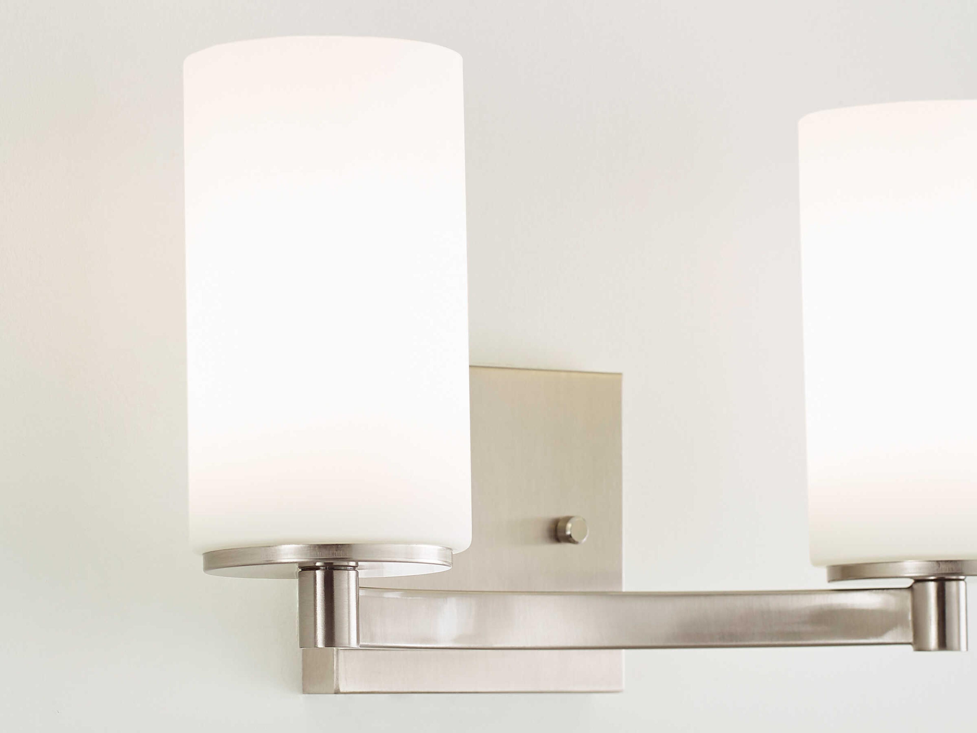 Generation Lighting Hettinger 2-Light Brushed Nickel Glass Vanity Light