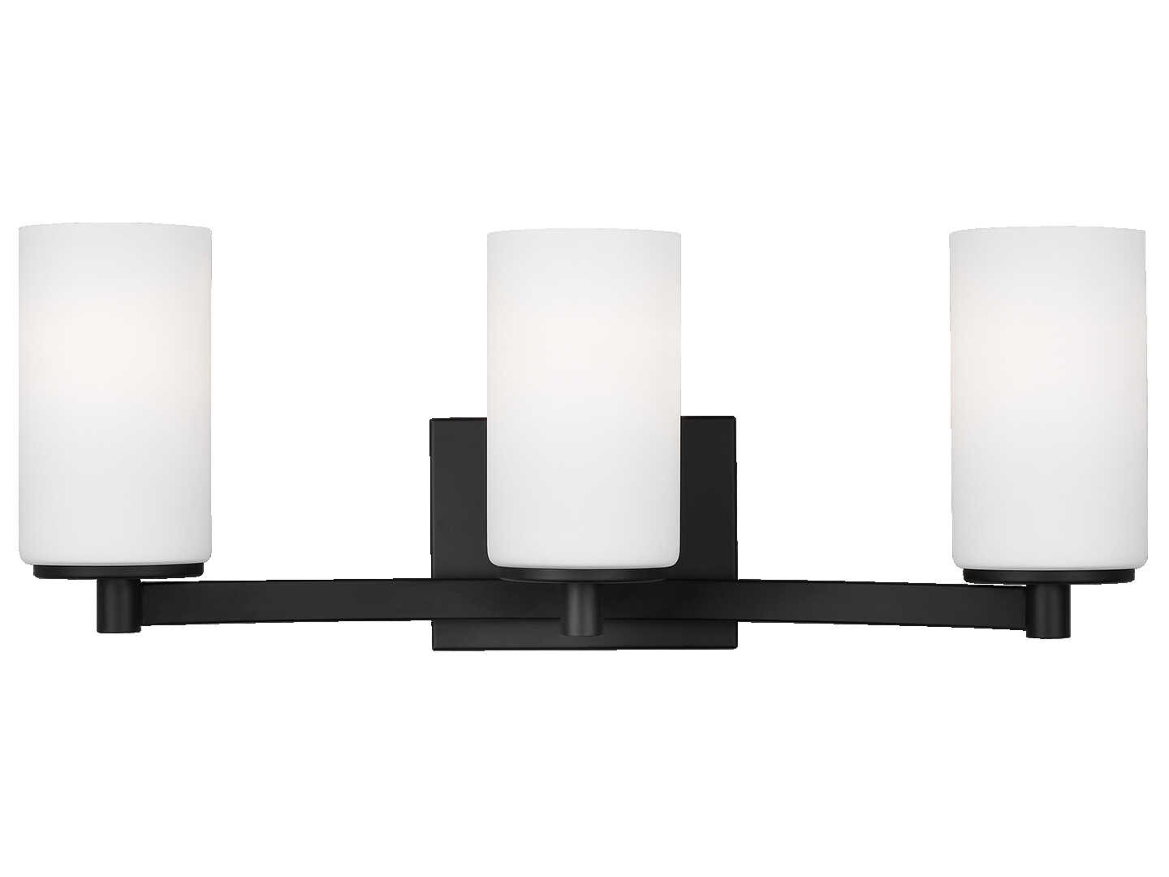 Hettinger 3-Light Midnight Black Glass Vanity Light