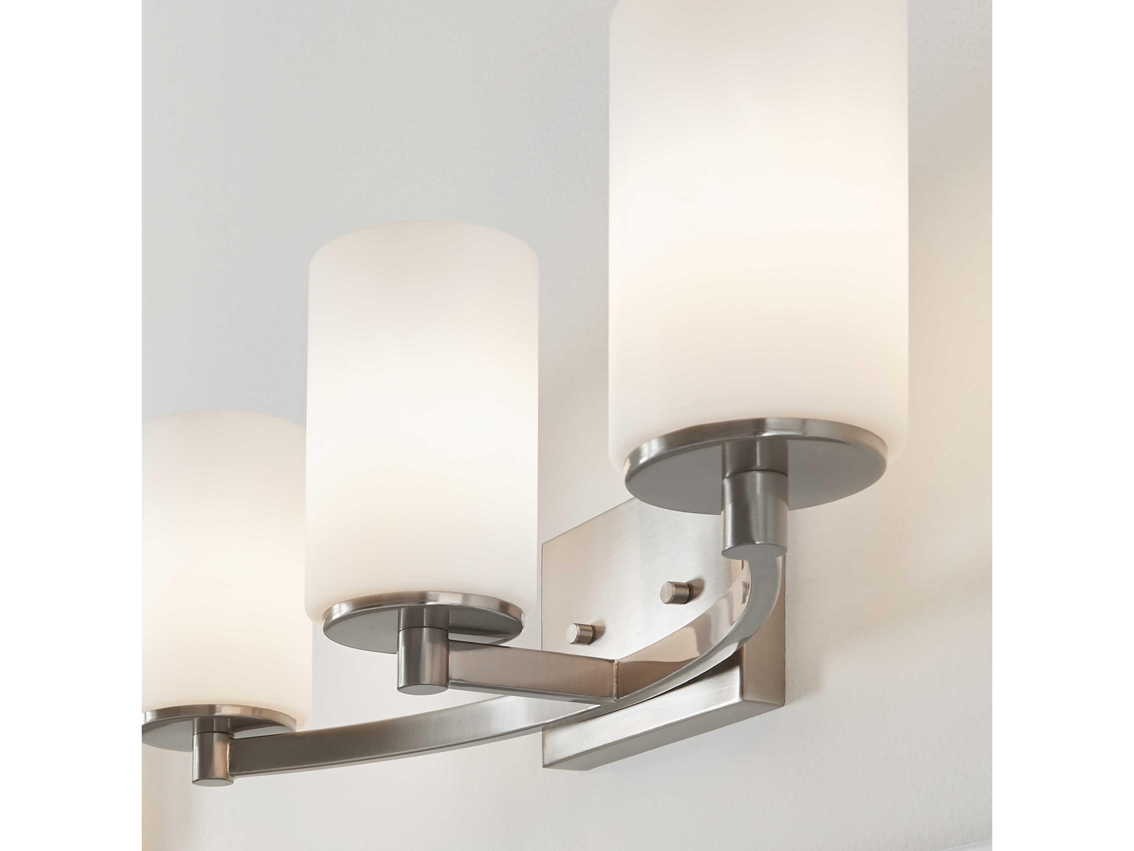 Generation Lighting Hettinger 3-Light Brushed Nickel Glass Vanity Light