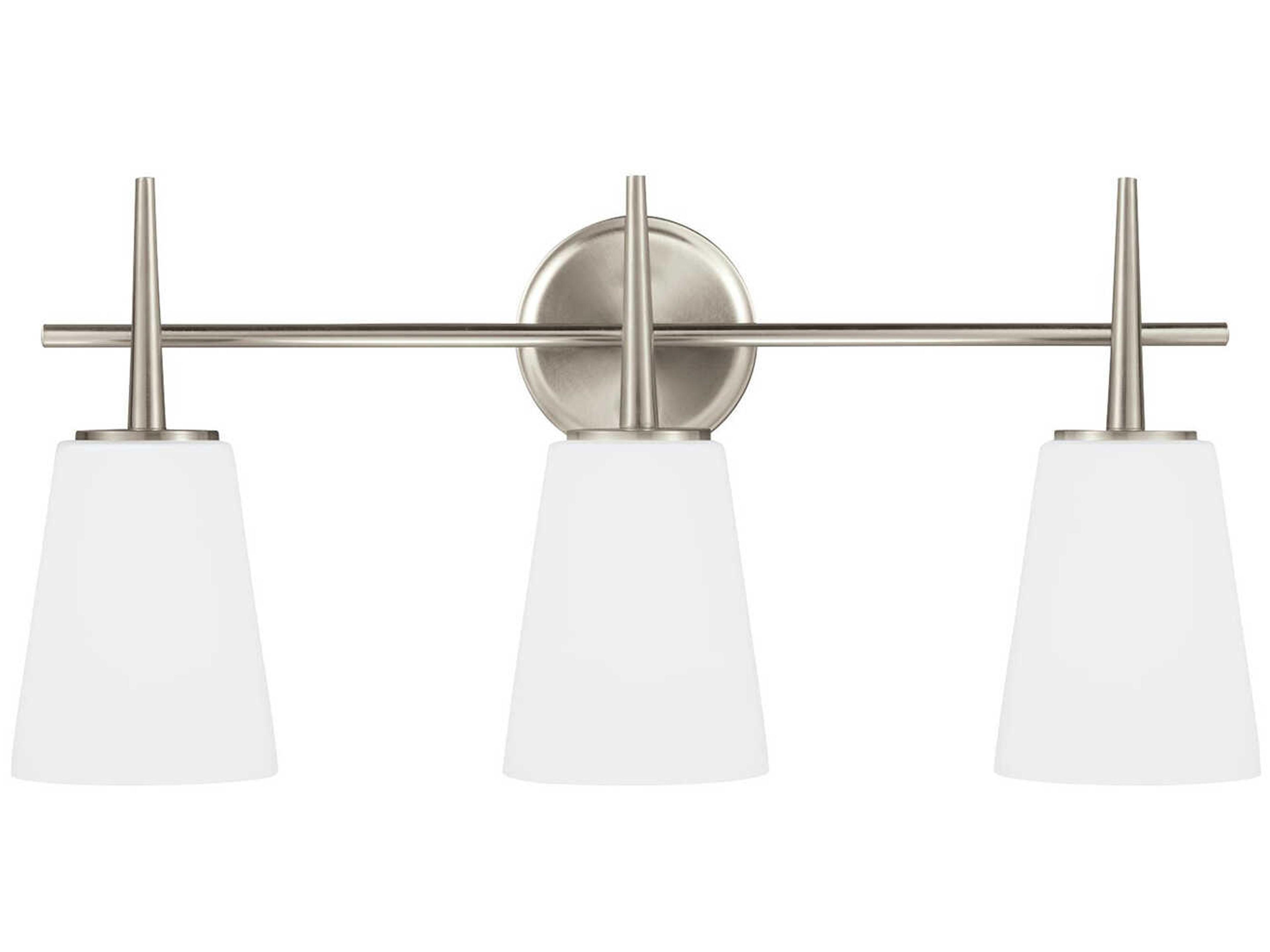 Driscoll 3-Light Brushed Nickel Glass Vanity Light