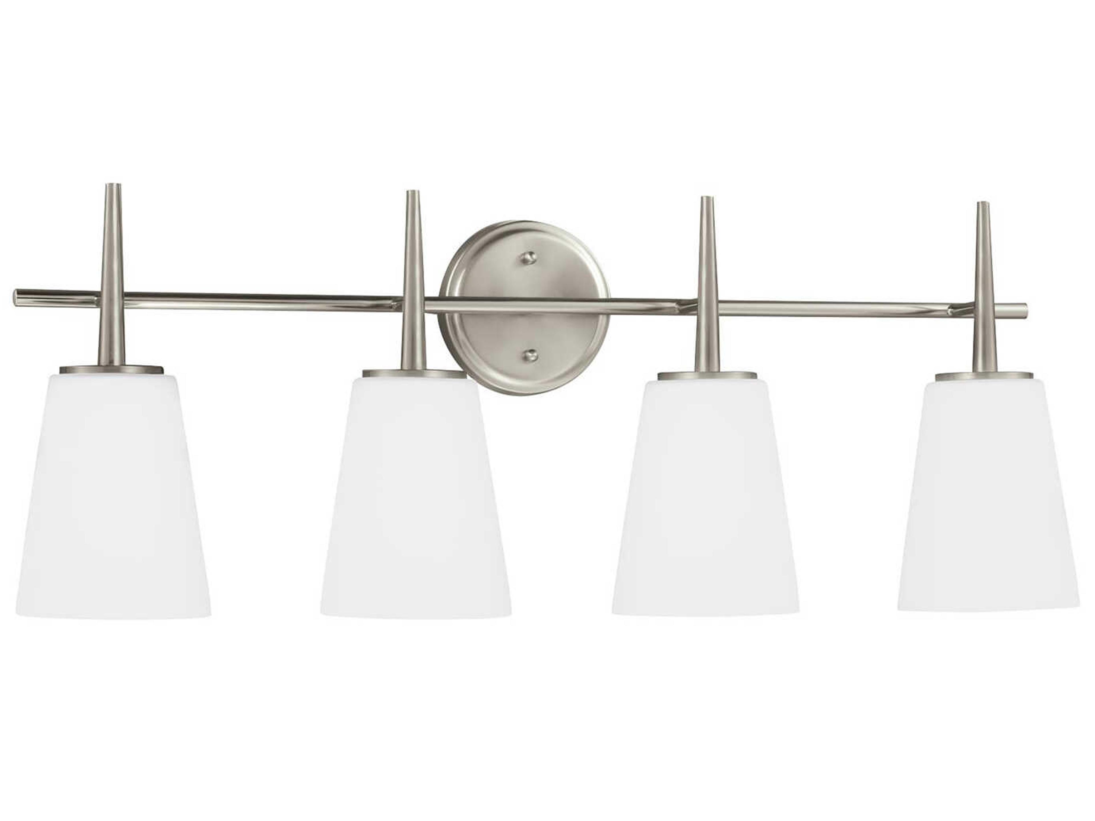 Driscoll 4-Light Brushed Nickel Glass Vanity Light