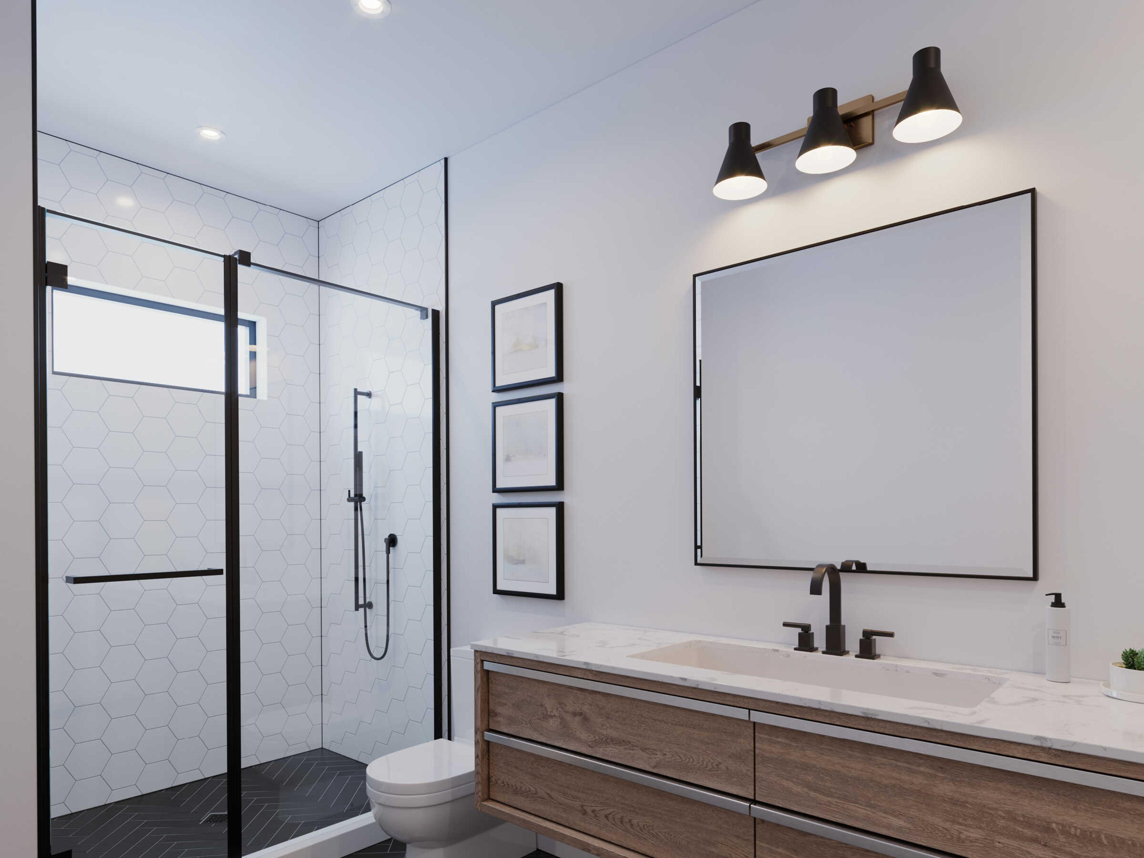 Generation Lighting Towner 3-Light Satin Brass Vanity Light