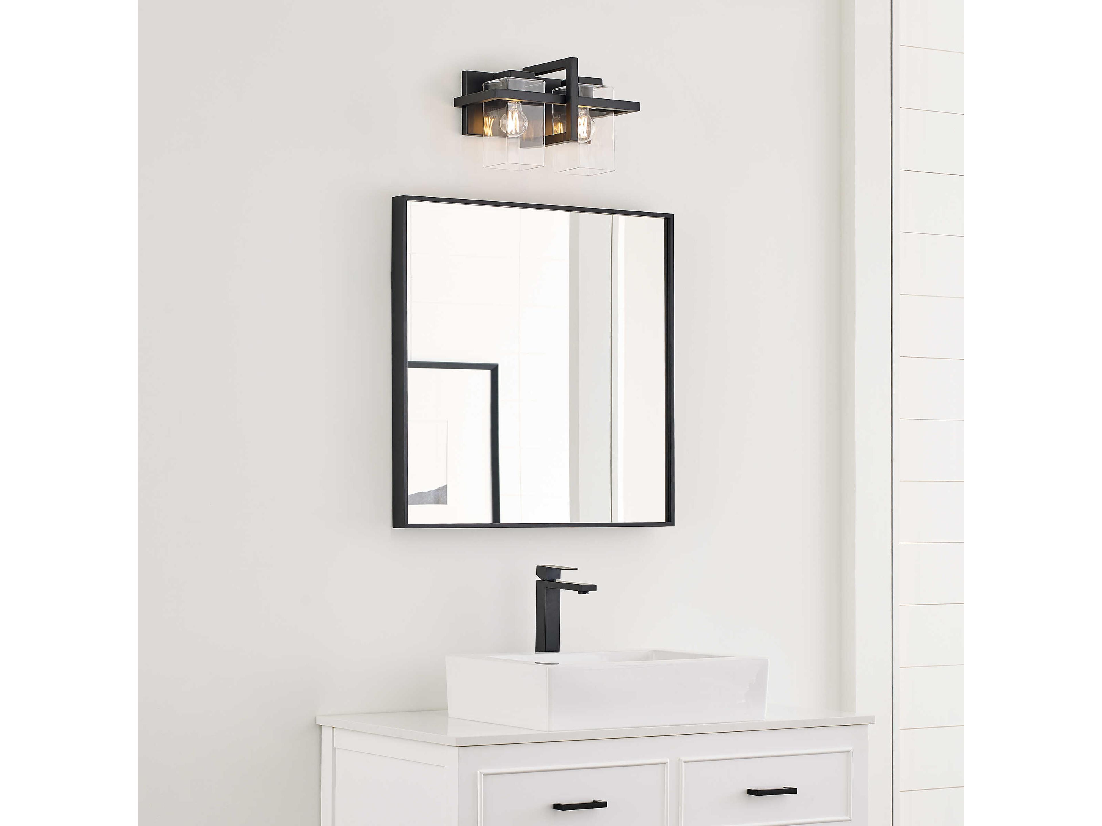 Generation Lighting Mitte 2-Light Midnight Black Glass Vanity Light