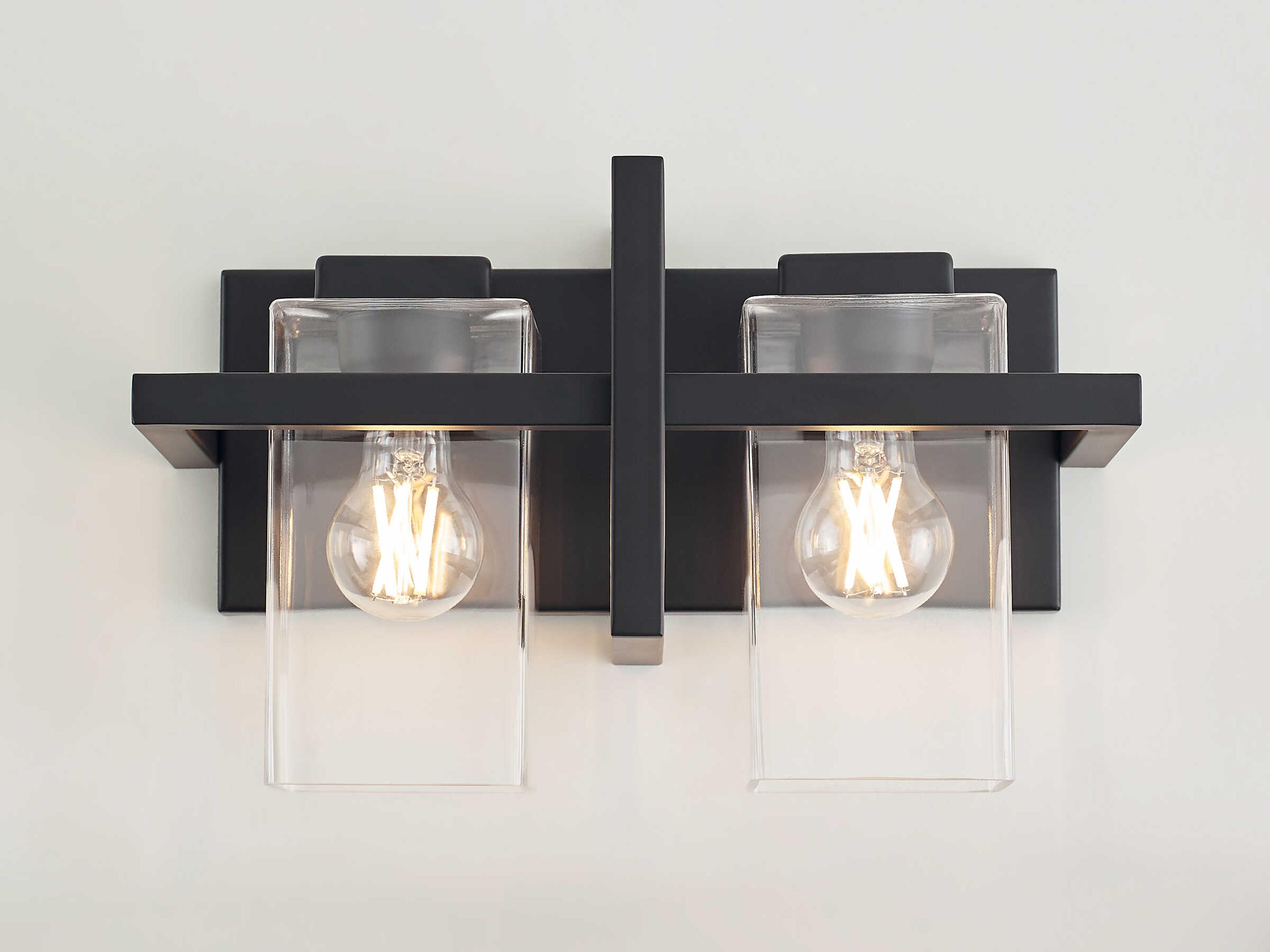 Generation Lighting Mitte 2-Light Midnight Black Glass Vanity Light