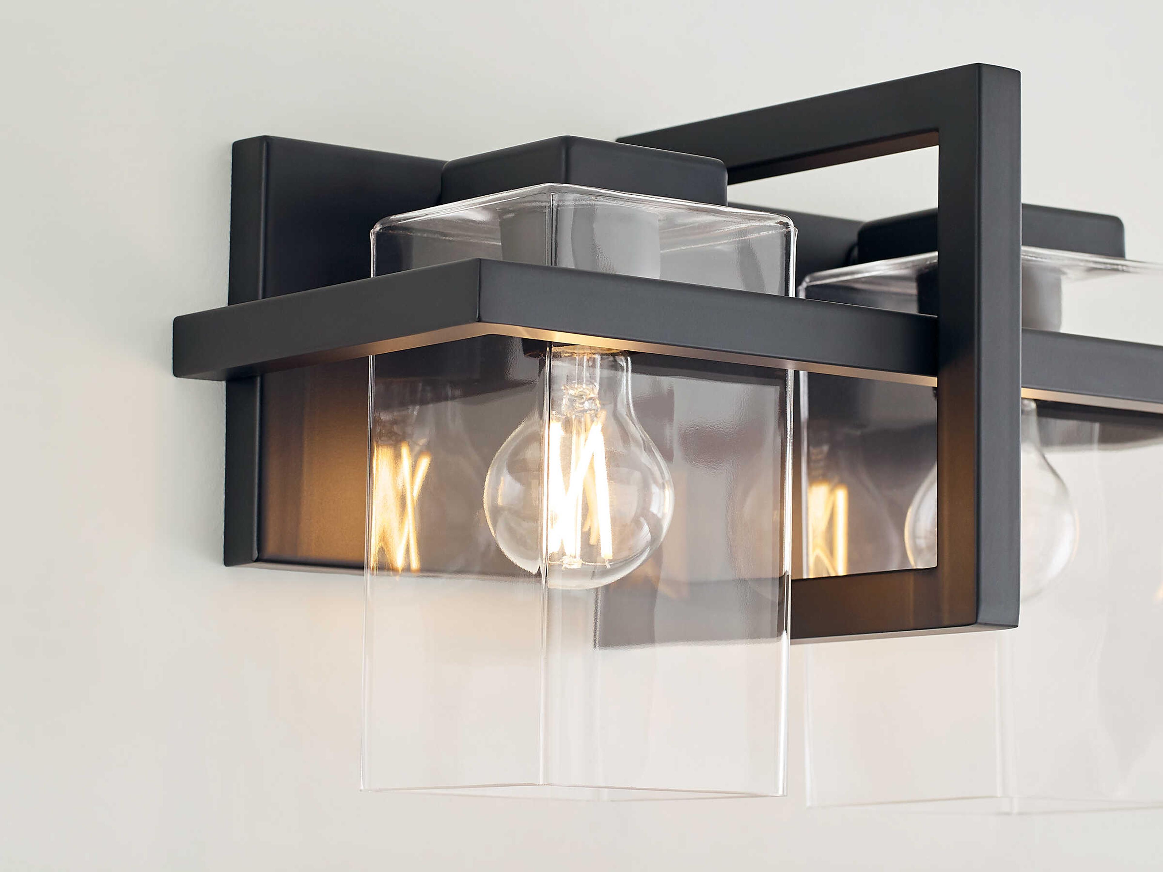 Generation Lighting Mitte 2-Light Midnight Black Glass Vanity Light