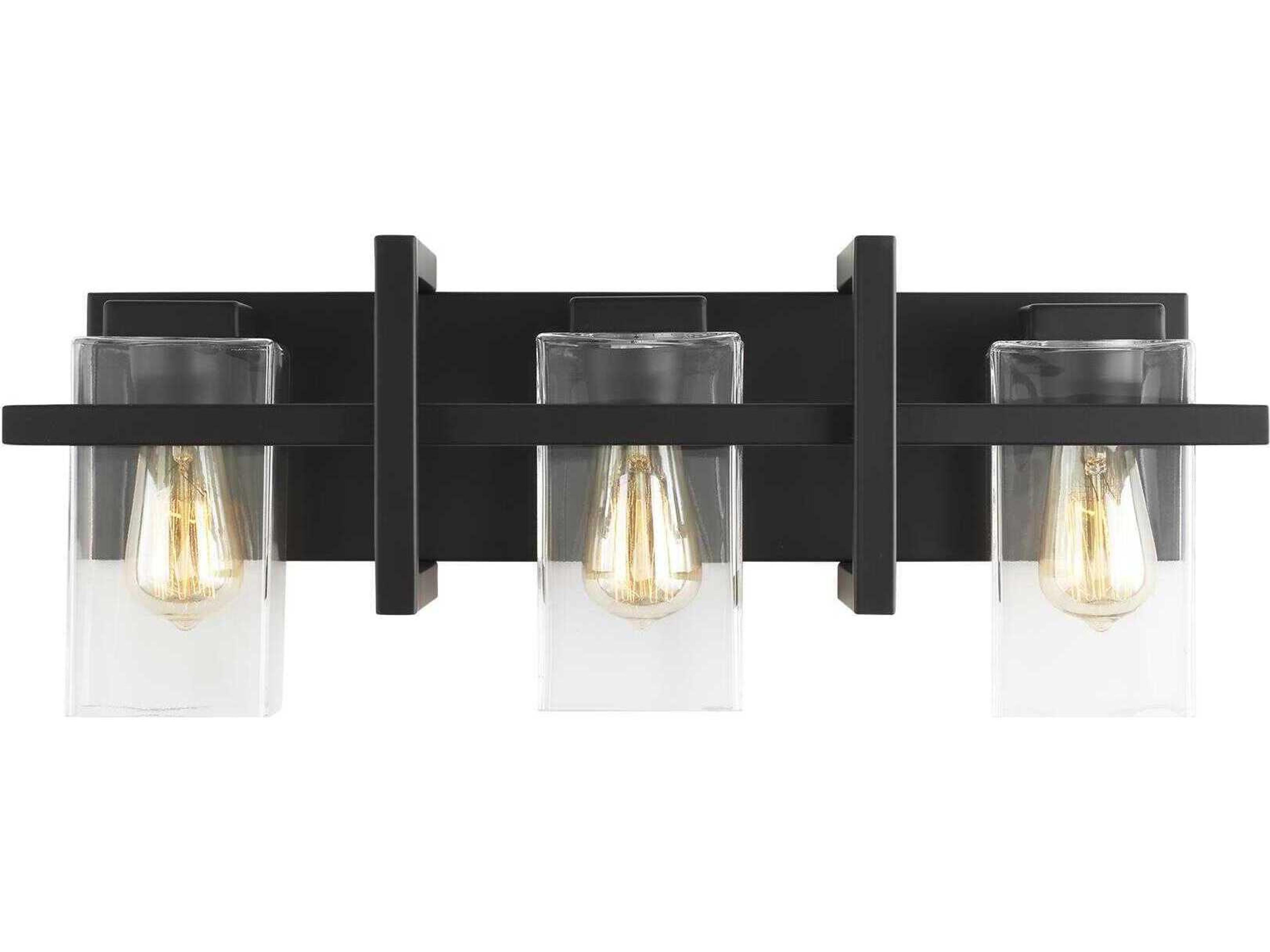 Mitte 3-Light Midnight Black Glass Vanity Light