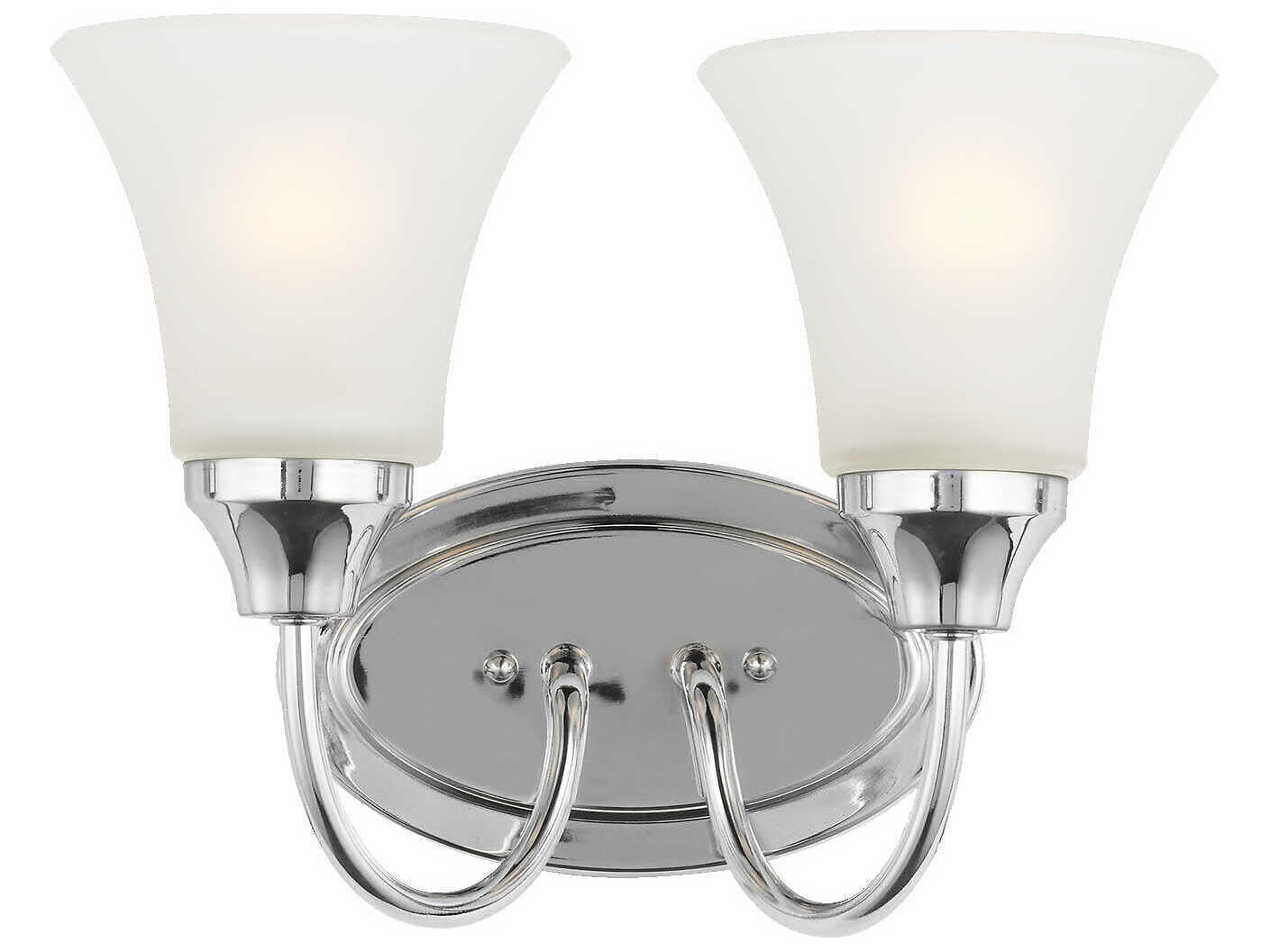 Holman 2-Light Chrome Glass Vanity Light