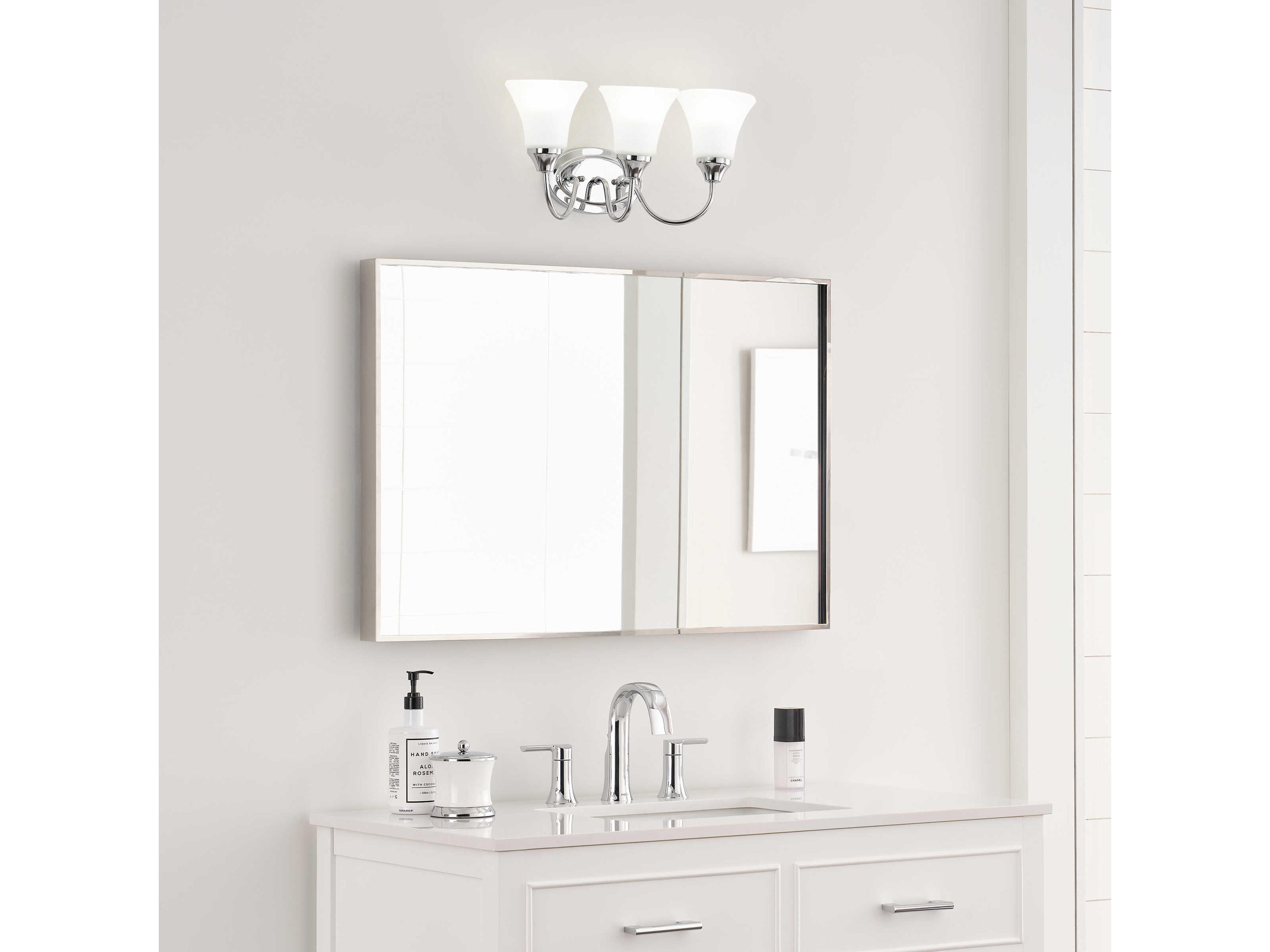 Generation Lighting Holman 3-Light Chrome Glass Vanity Light