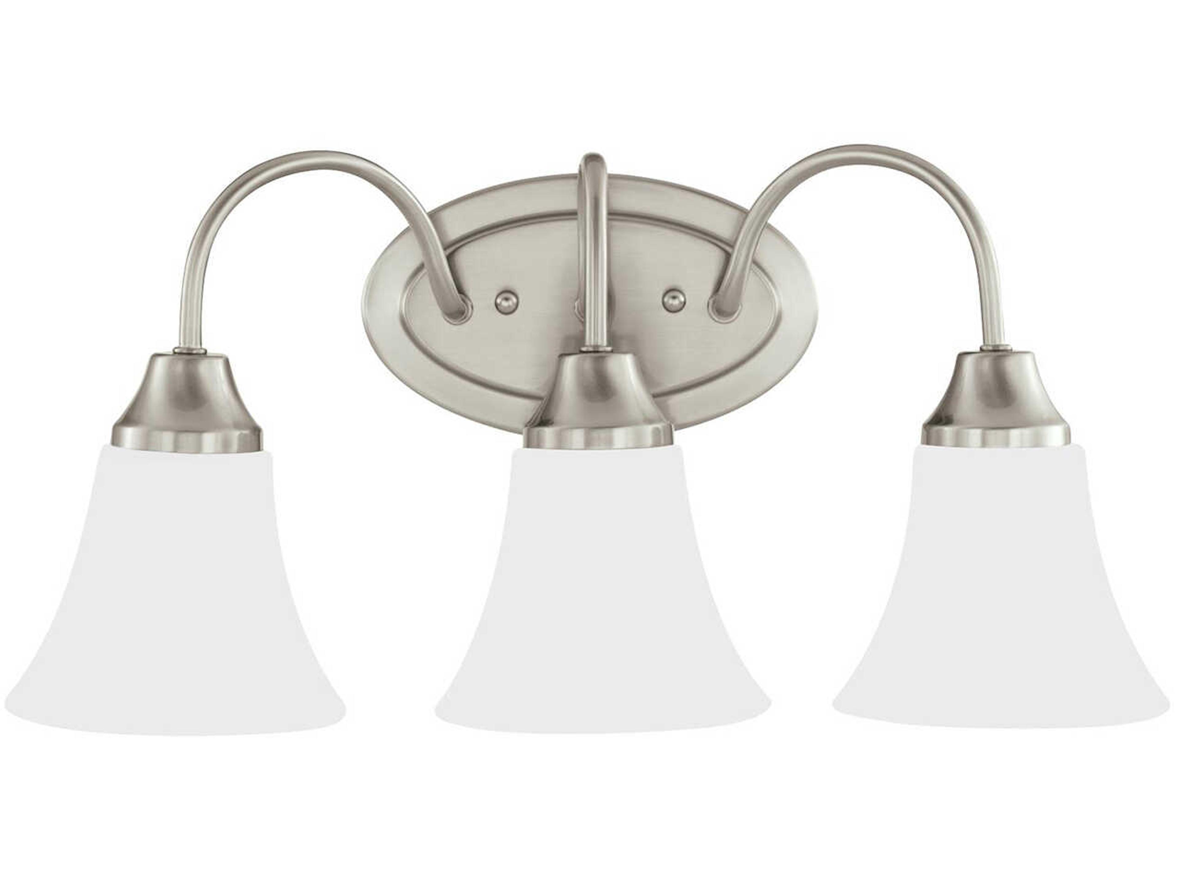 Holman 3-Light Brushed Nickel Glass Vanity Light