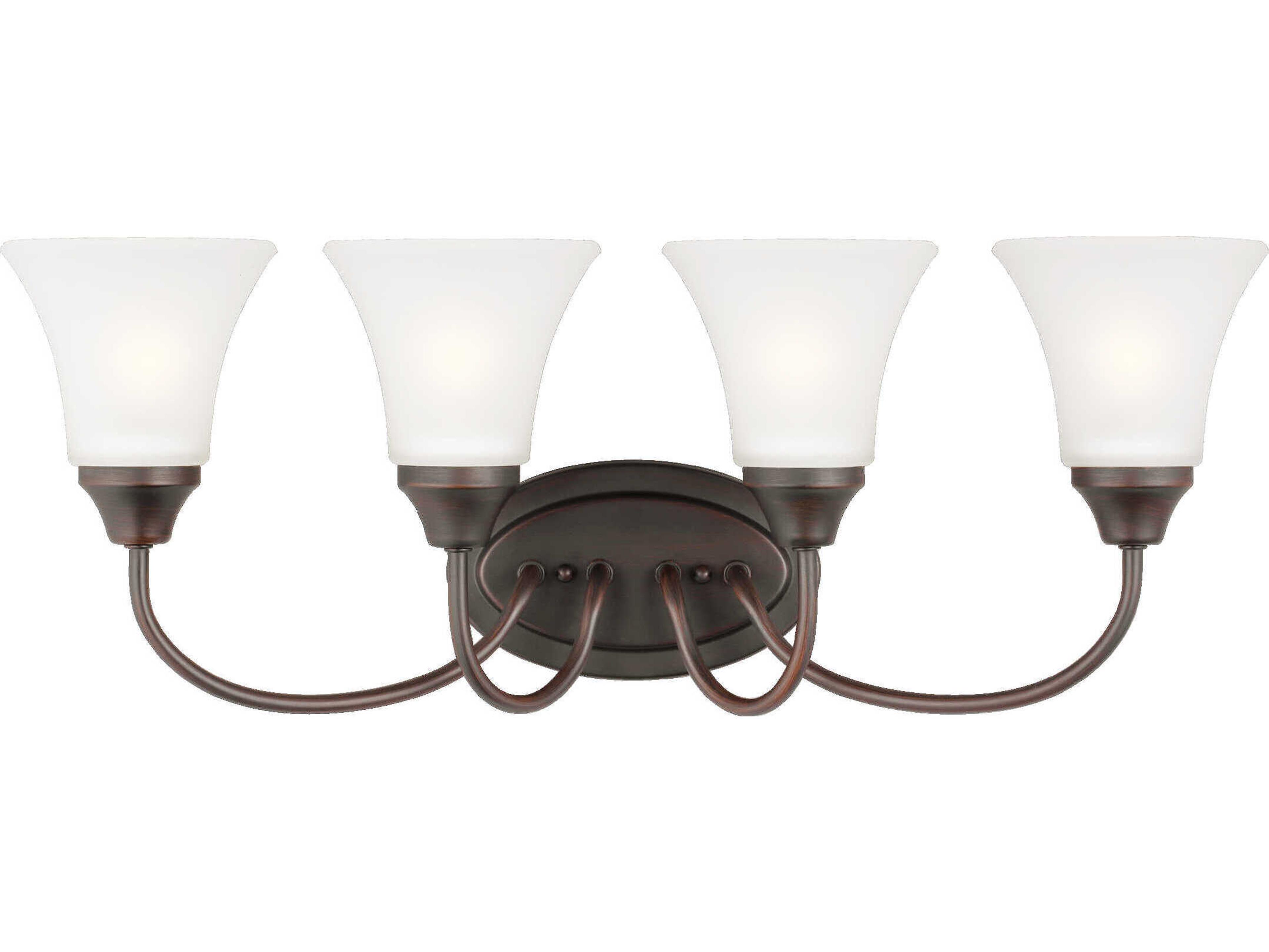 Holman 4-Light Bronze Glass Vanity Light