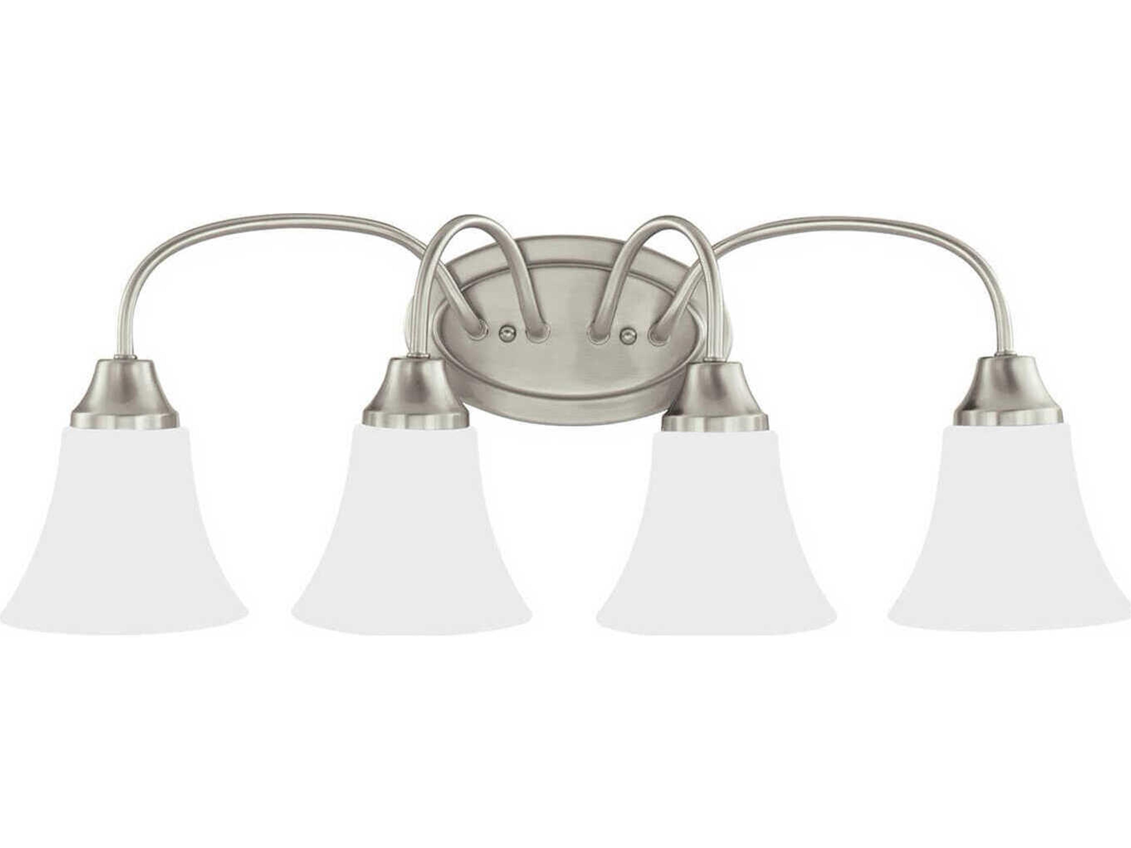 Holman 4-Light Brushed Nickel Glass Vanity Light