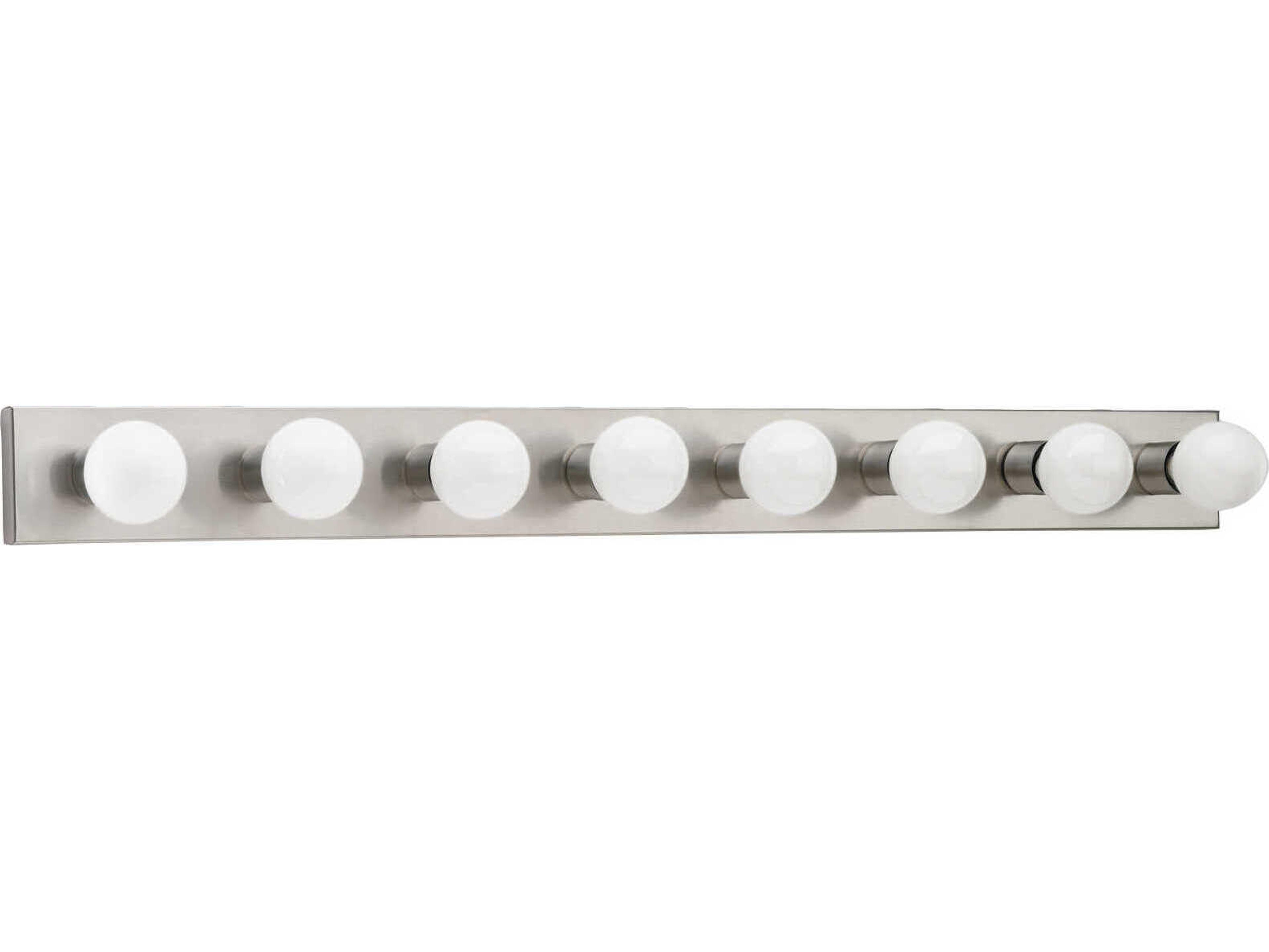 Center Stage 8-Light Brushed Stainless Steel Vanity Light