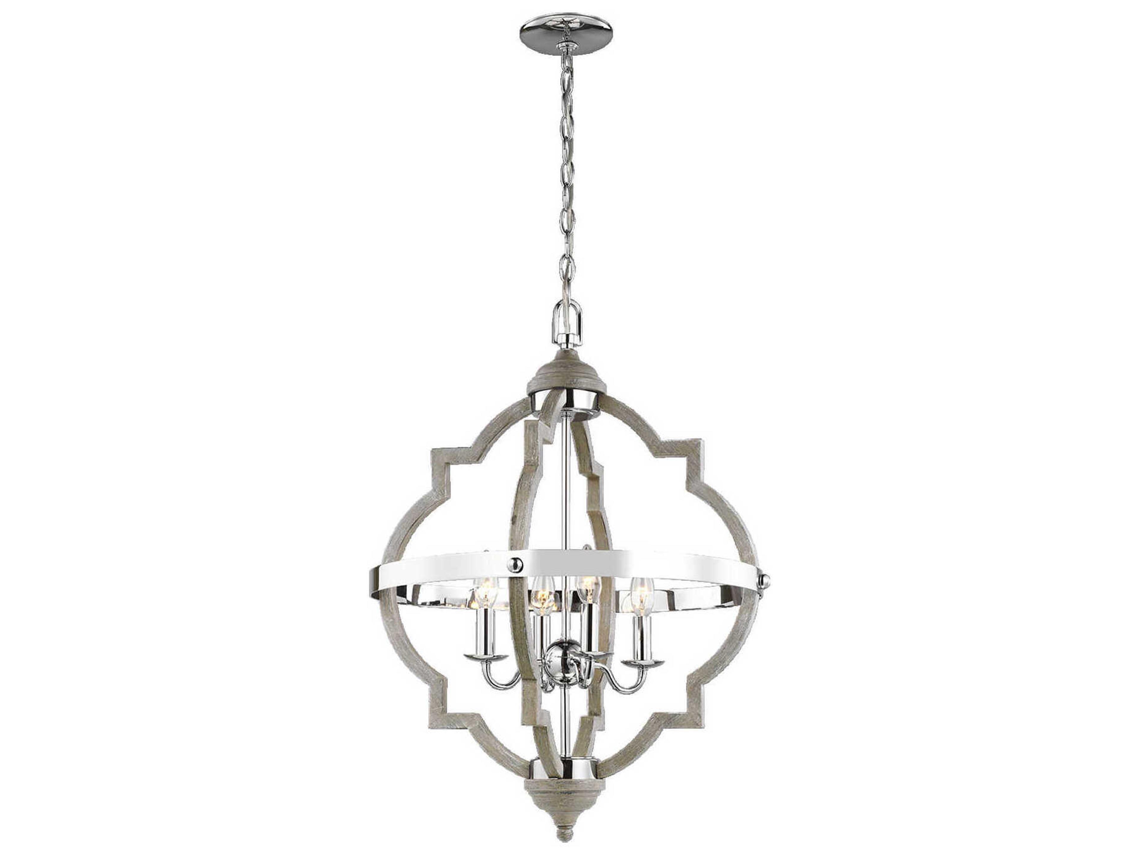 Socorro 4-Light Washed Pine Gray Pendant