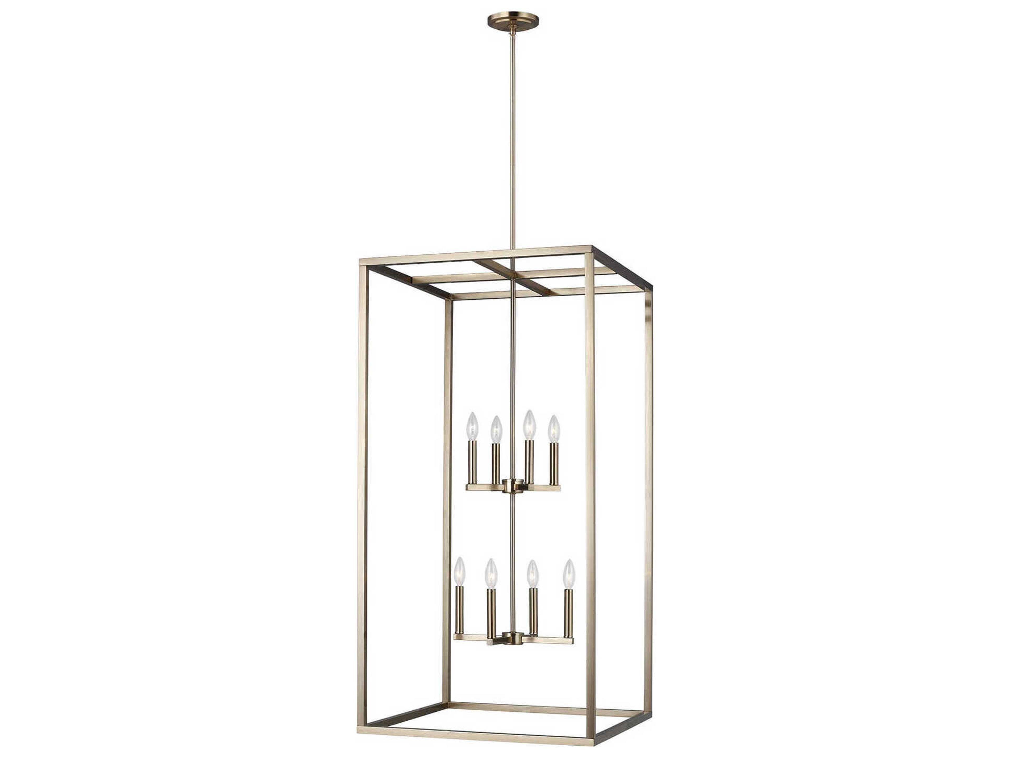 Moffet Street 8-Light Satin Brass Pendant