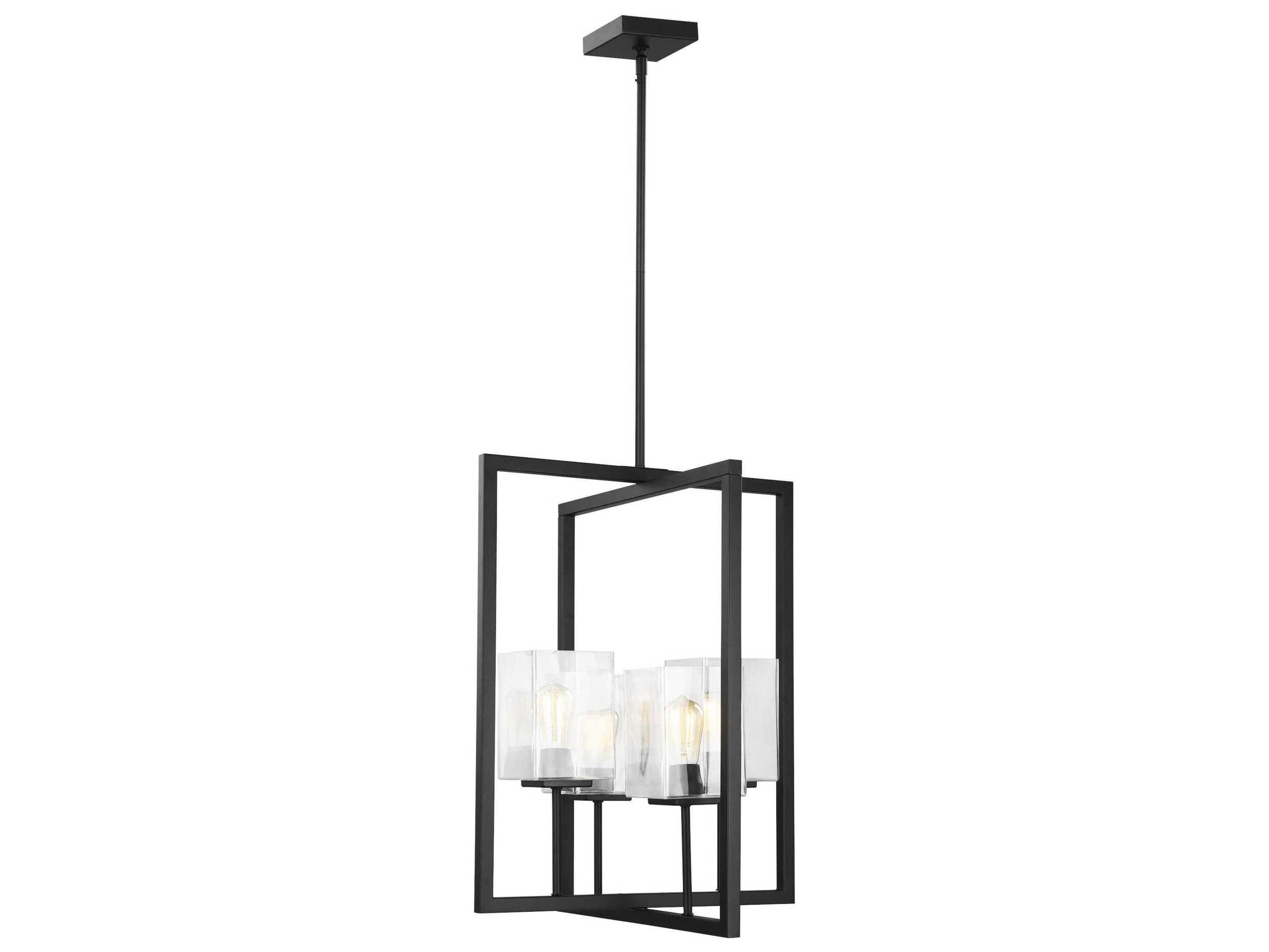 Mitte 4-Light Midnight Black Glass Pendant