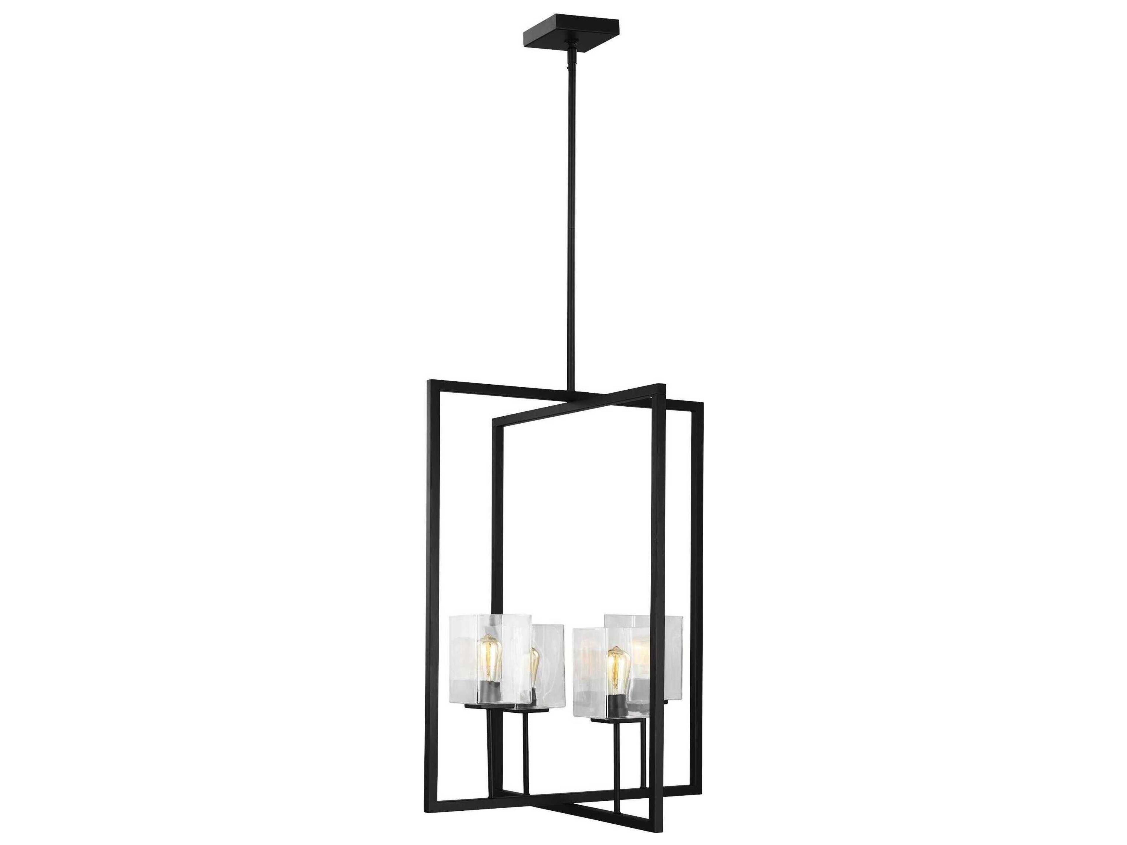 Mitte 4-Light Midnight Black Glass Pendant