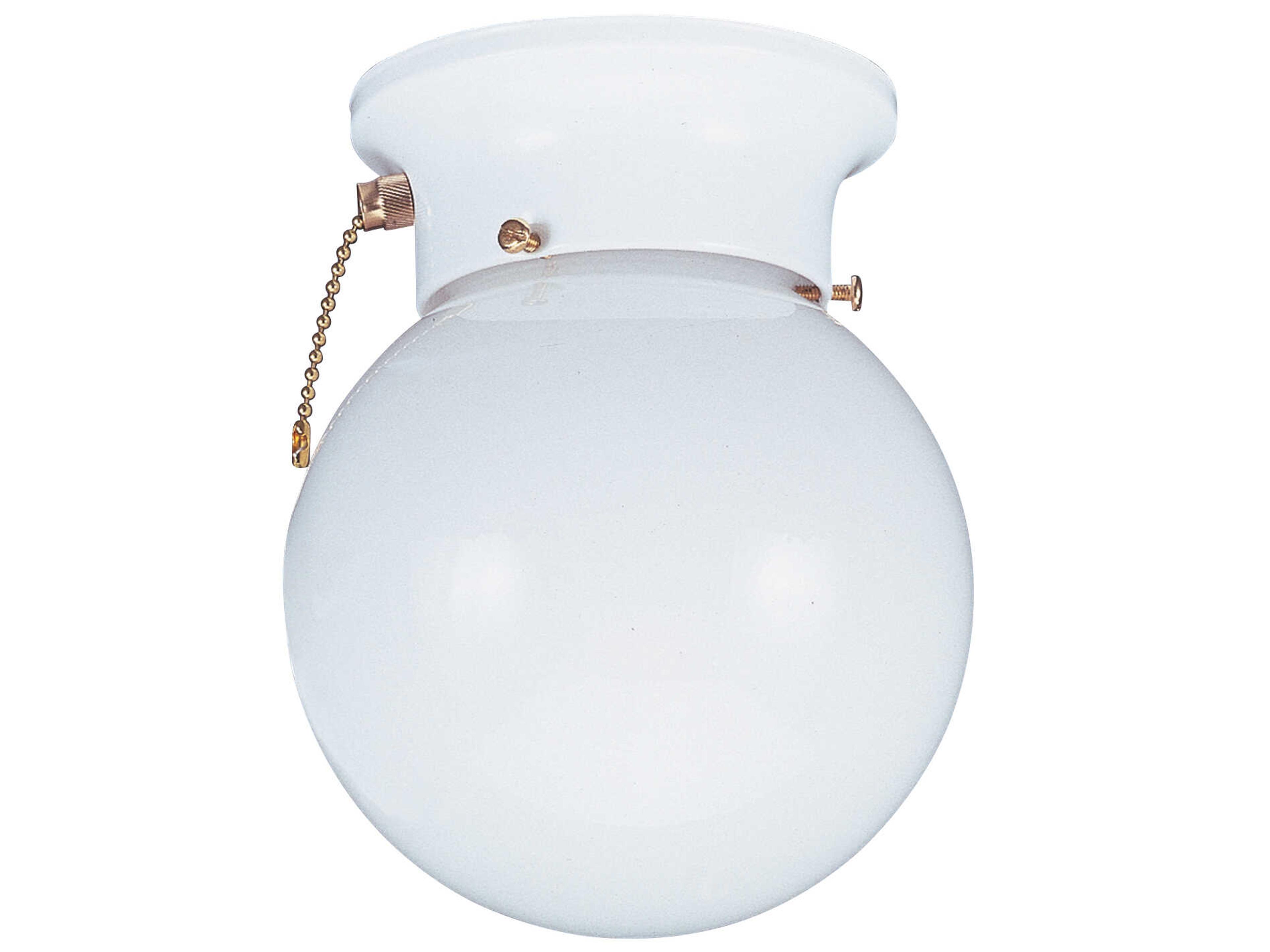 Tomkin 1-Light White Globe Flush Mount