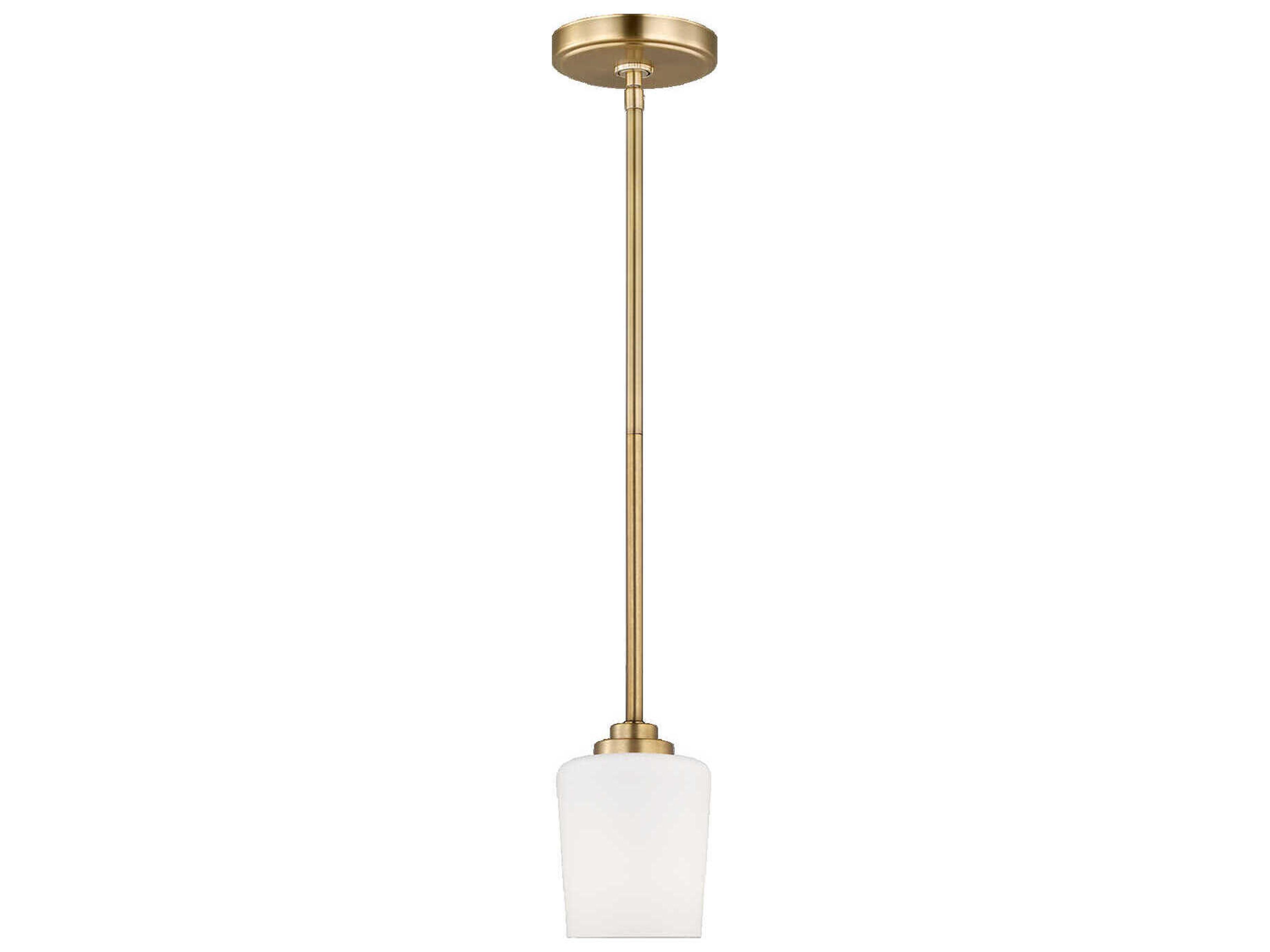 Windom 1-Light Satin Brass Glass Bell Mini Pendant