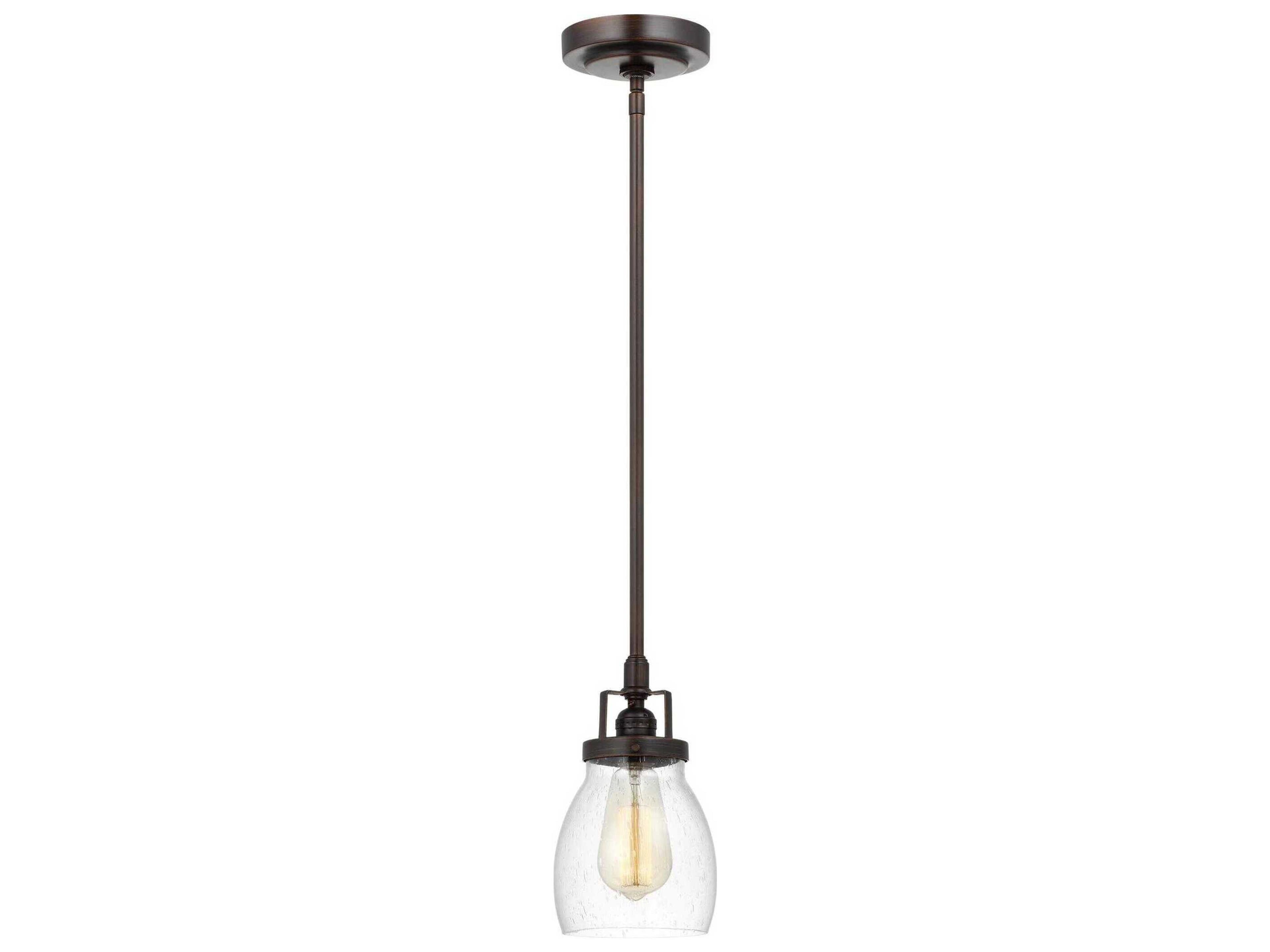 Belton 1-Light Bronze Glass Mini Pendant