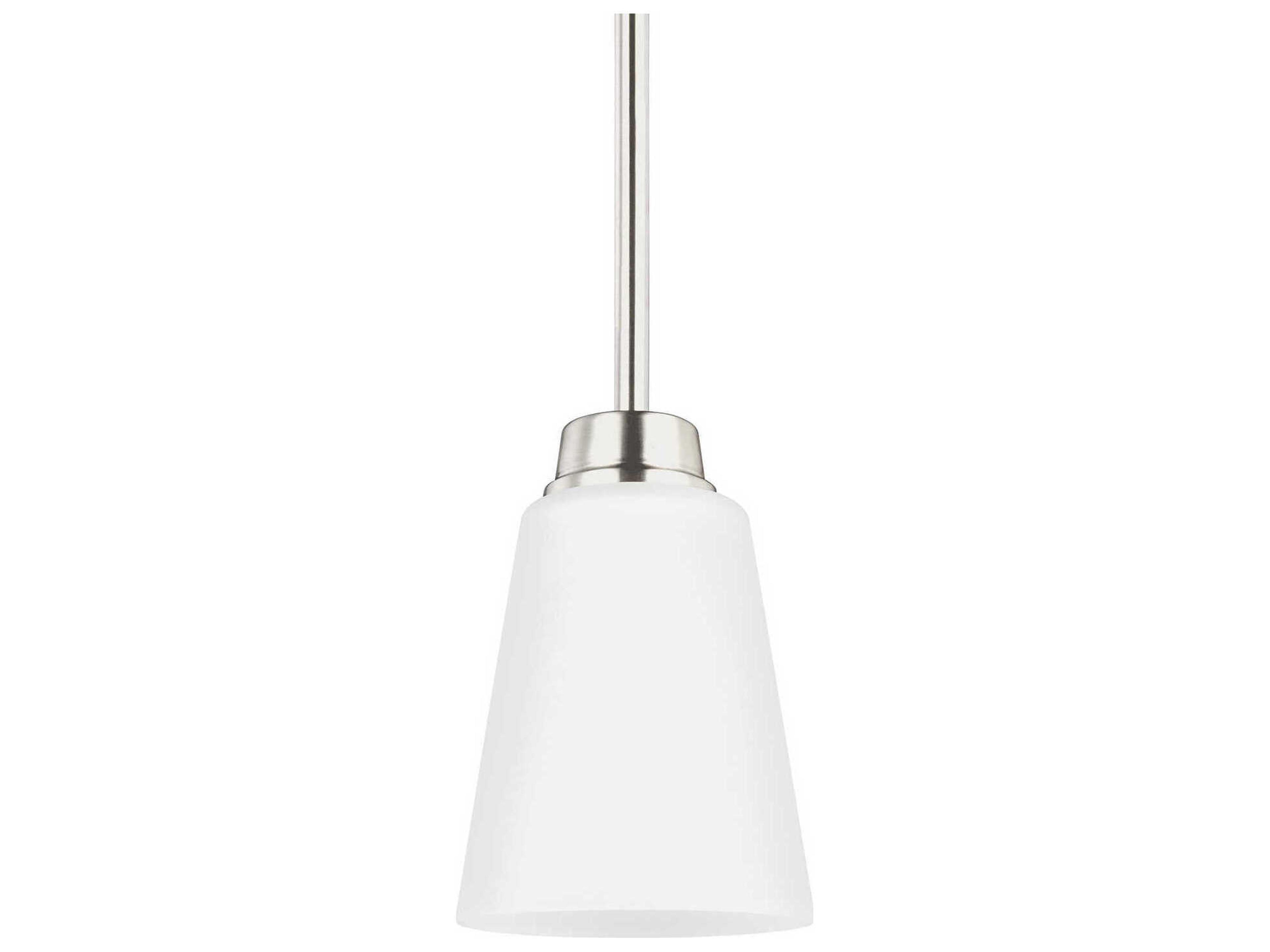 Kerrville 1-Light Brushed Nickel Glass Bell Mini Pendant