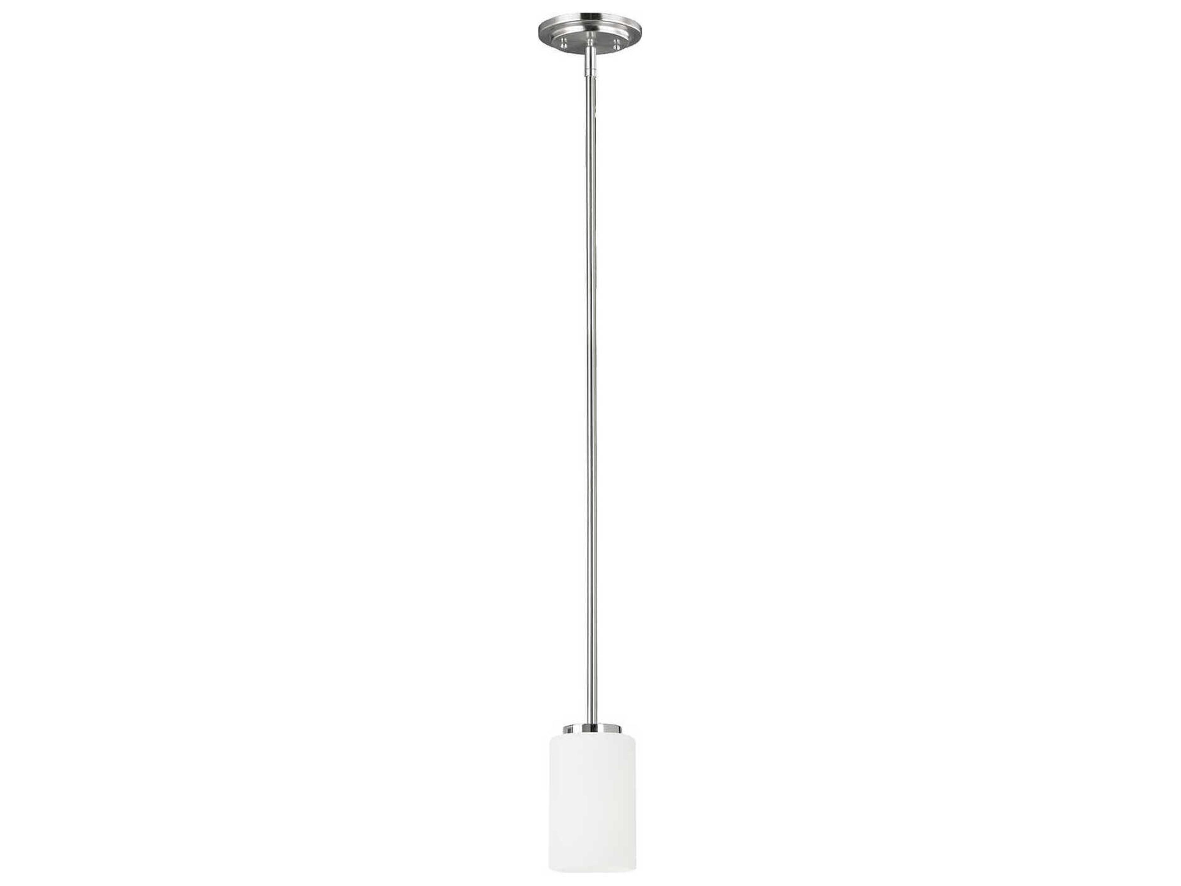 Oslo 1-Light Chrome Glass Cylinder Mini Pendant