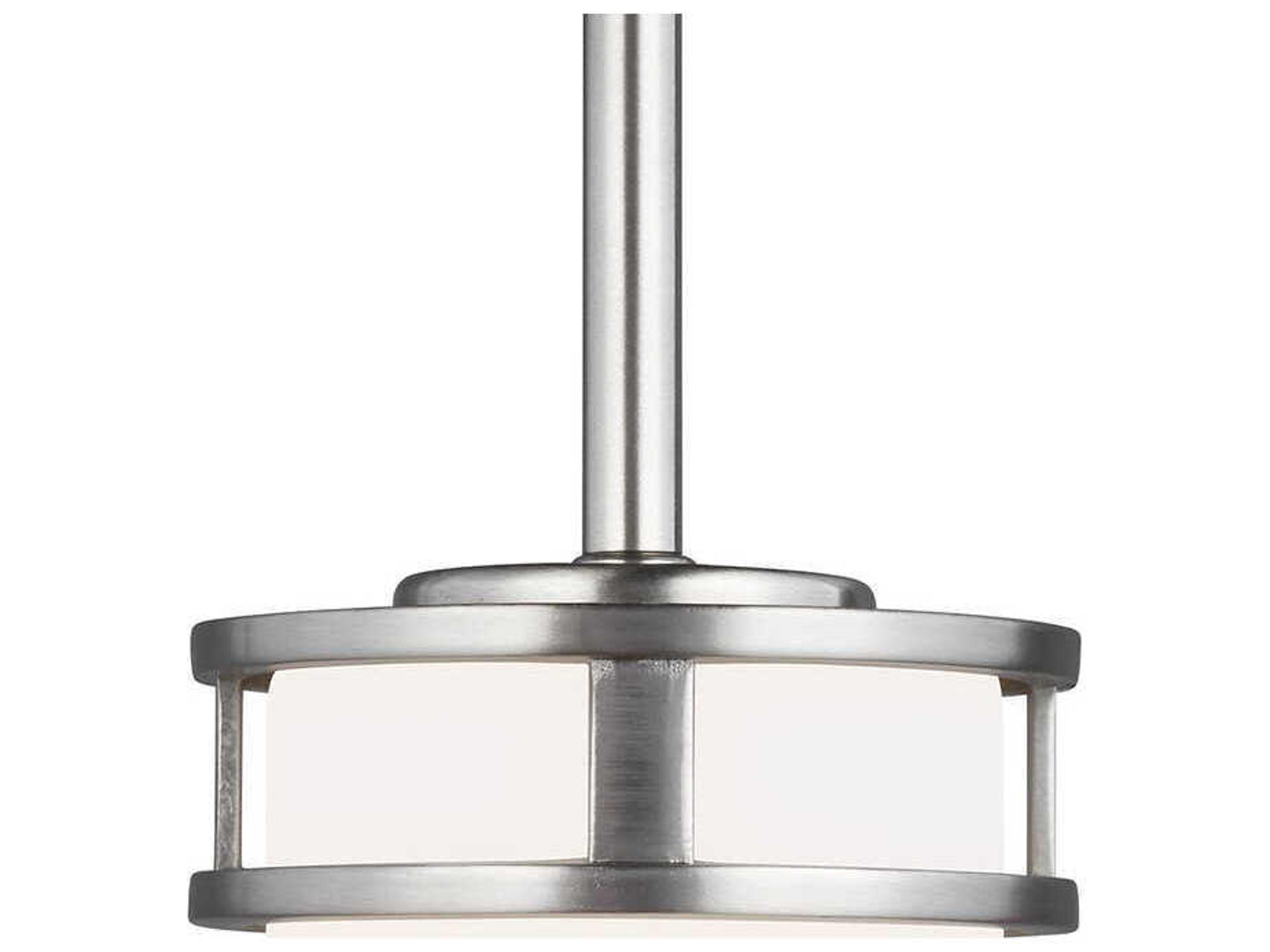 Robie 1-Light Brushed Nickel Glass Cylinder Mini Pendant