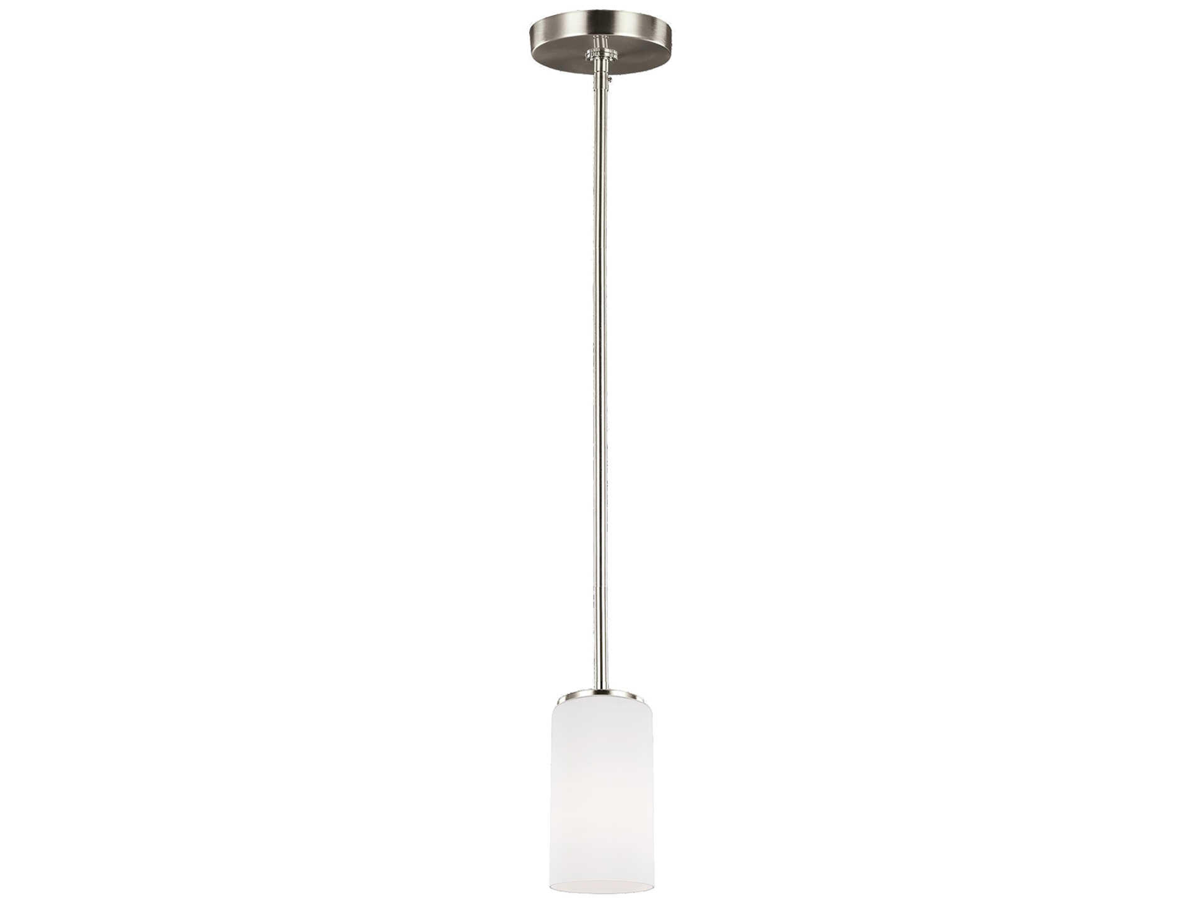 Alturas 1-Light Brushed Nickel Glass Cylinder Pendant