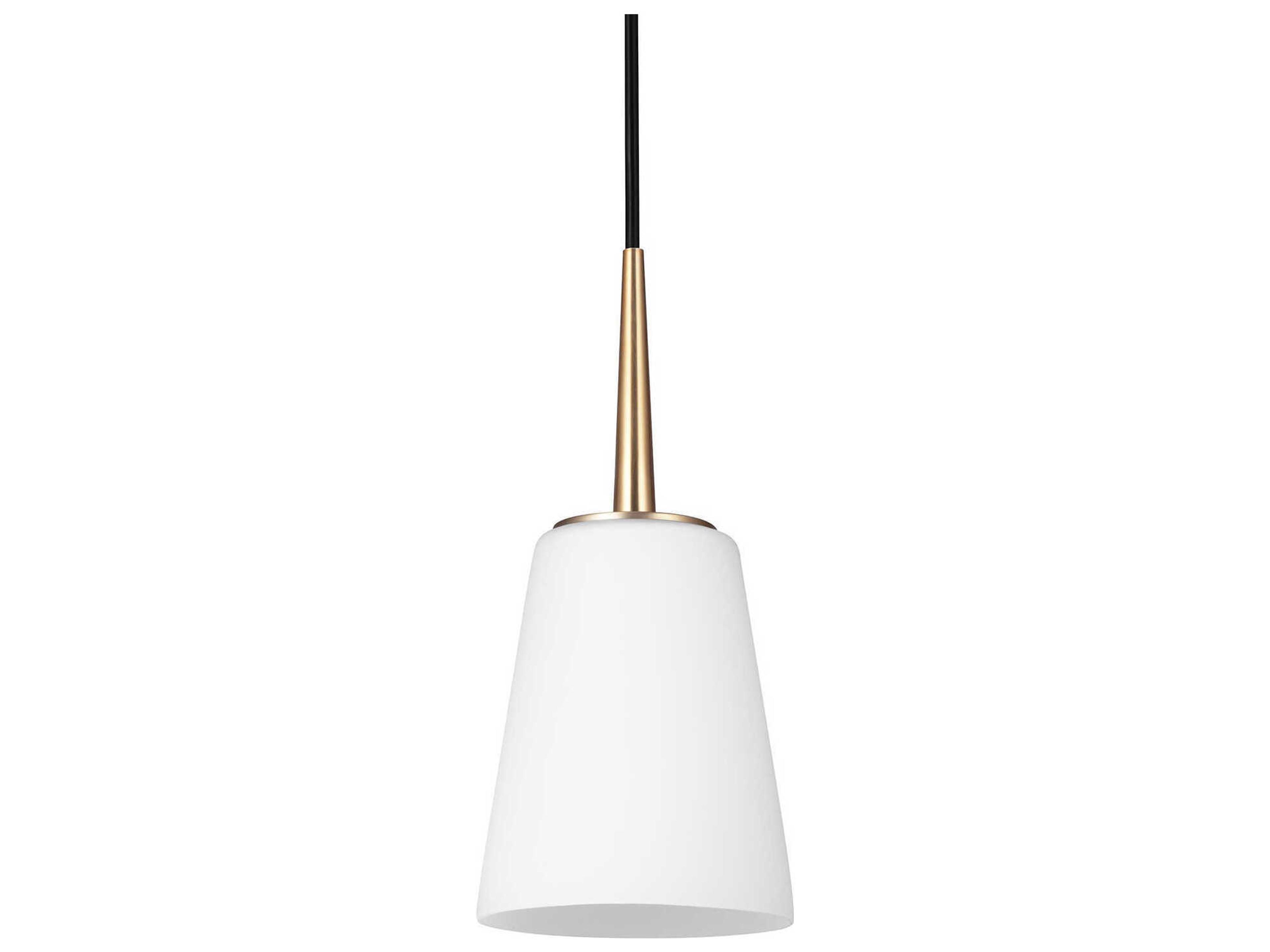 Driscoll 1-Light Satin Brass Glass Mini Pendant