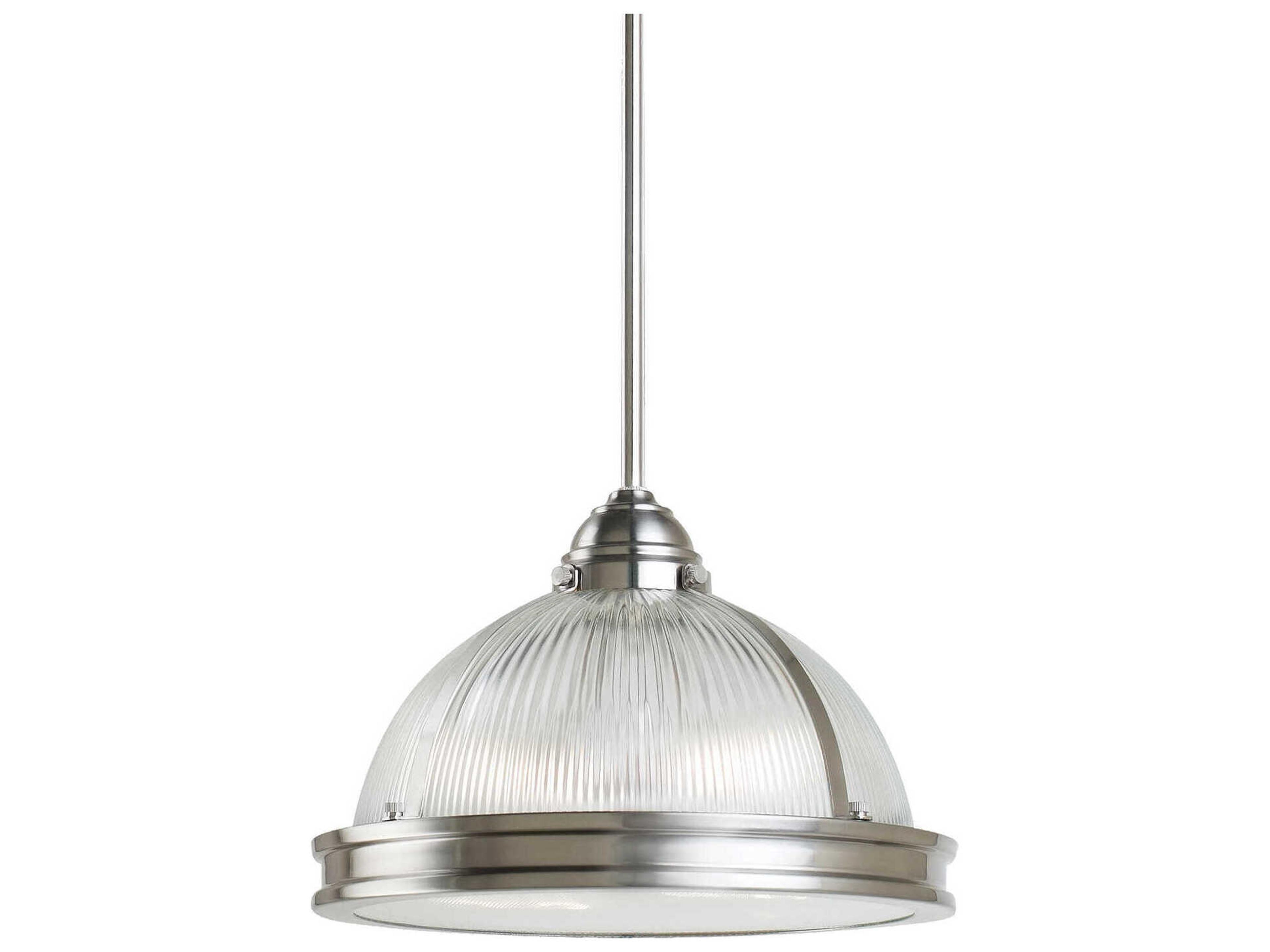 Pratt Street 2-Light Brushed Nickel Glass Dome Mini Pendant