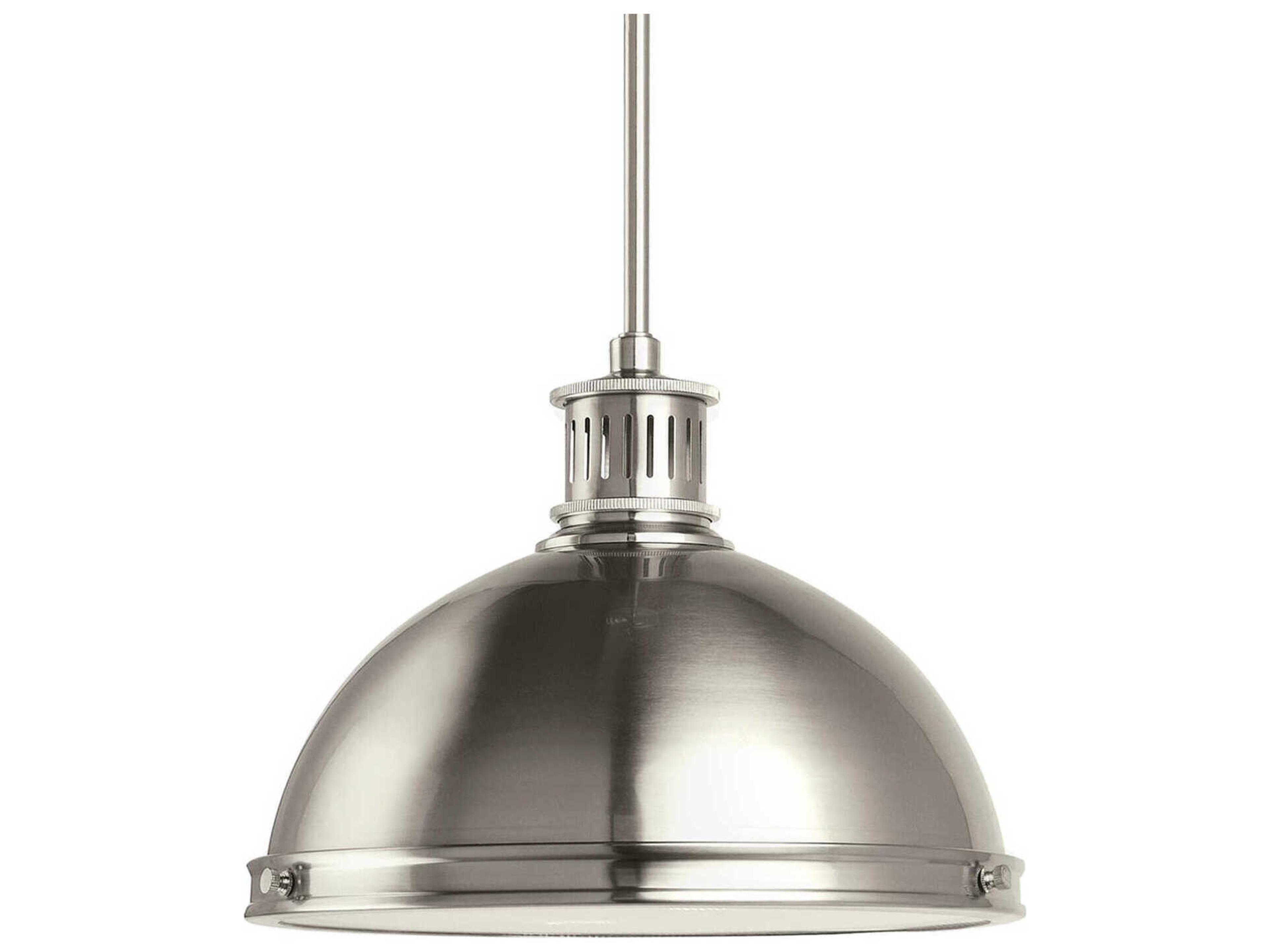Pratt Street 2-Light Brushed Nickel Glass Dome Pendant