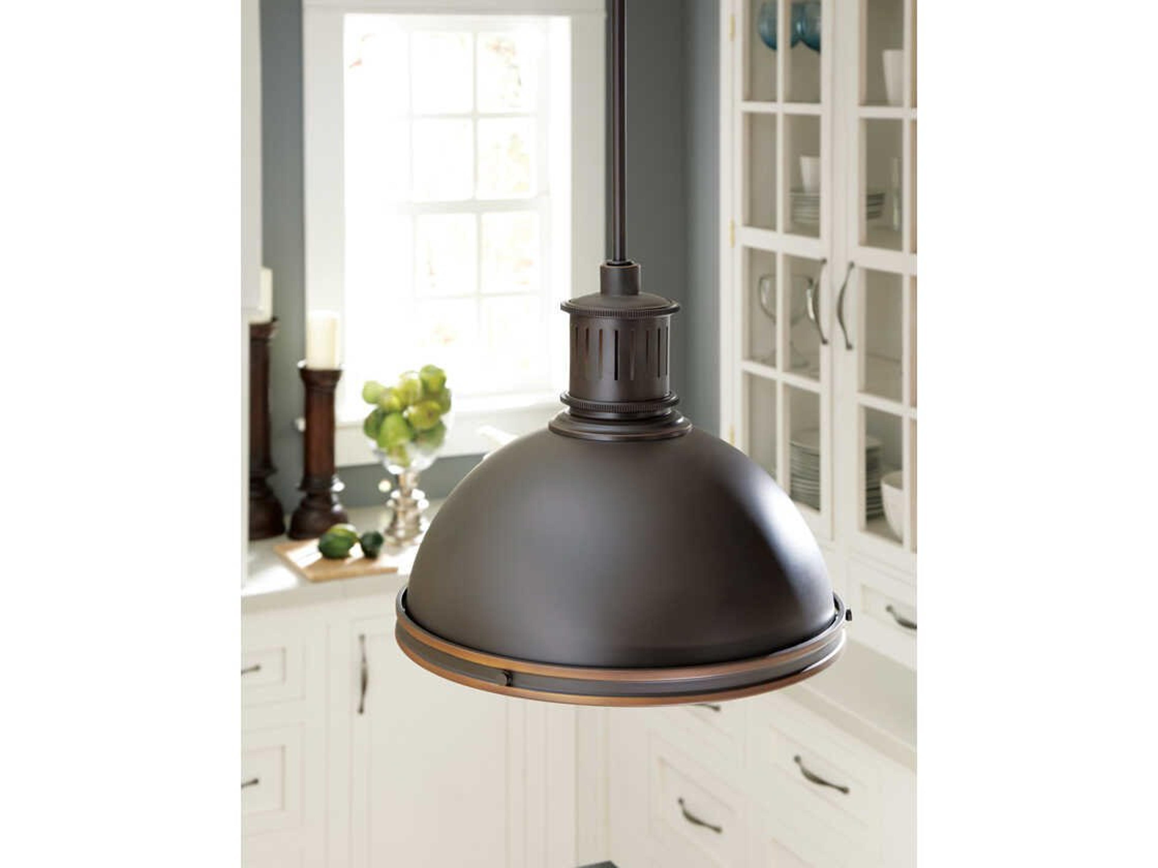 Generation Lighting Pratt Street 3-Light Autumn Bronze Glass Dome Pendant