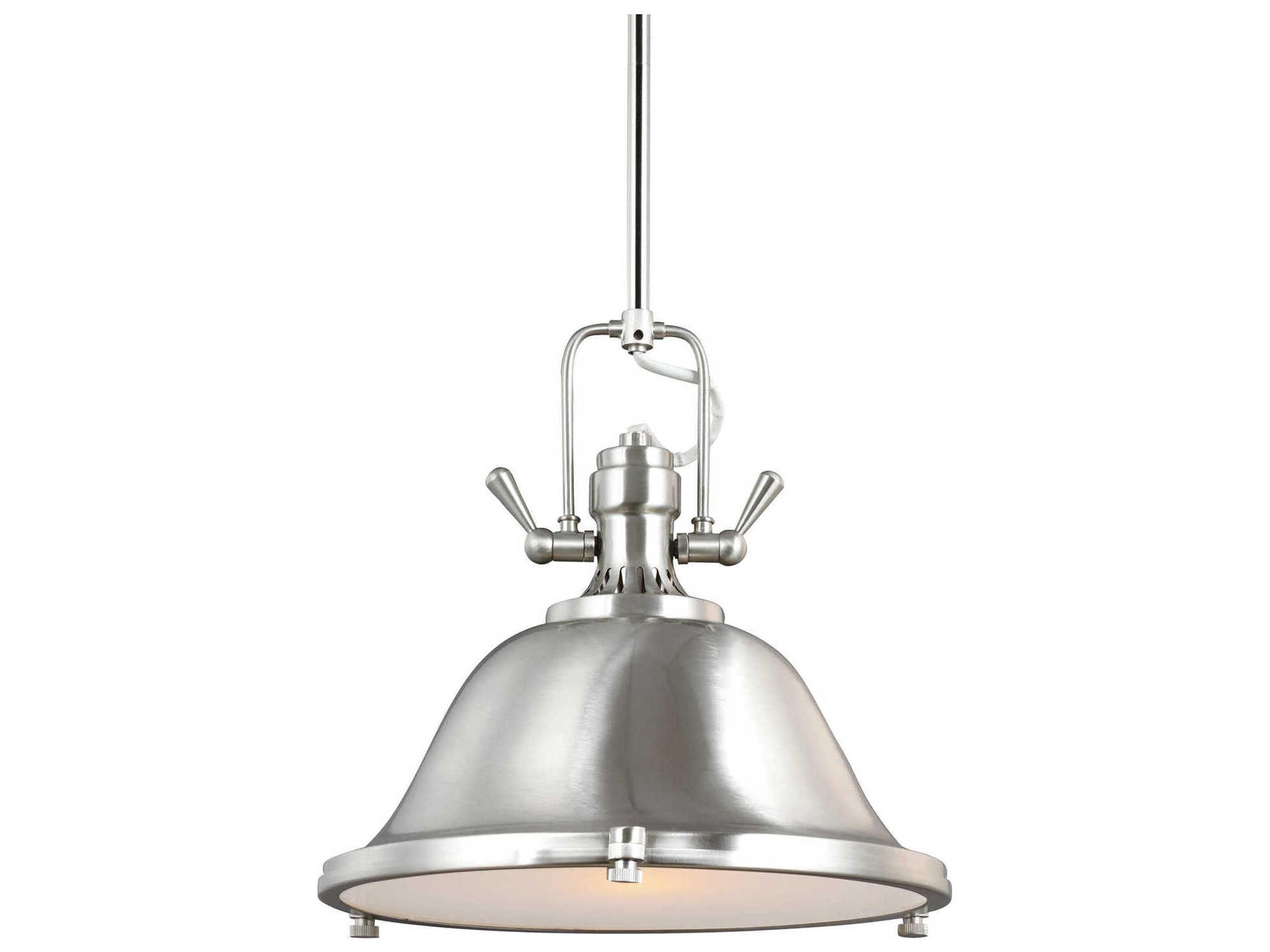 Stone Street 1-Light Brushed Nickel Glass Pendant