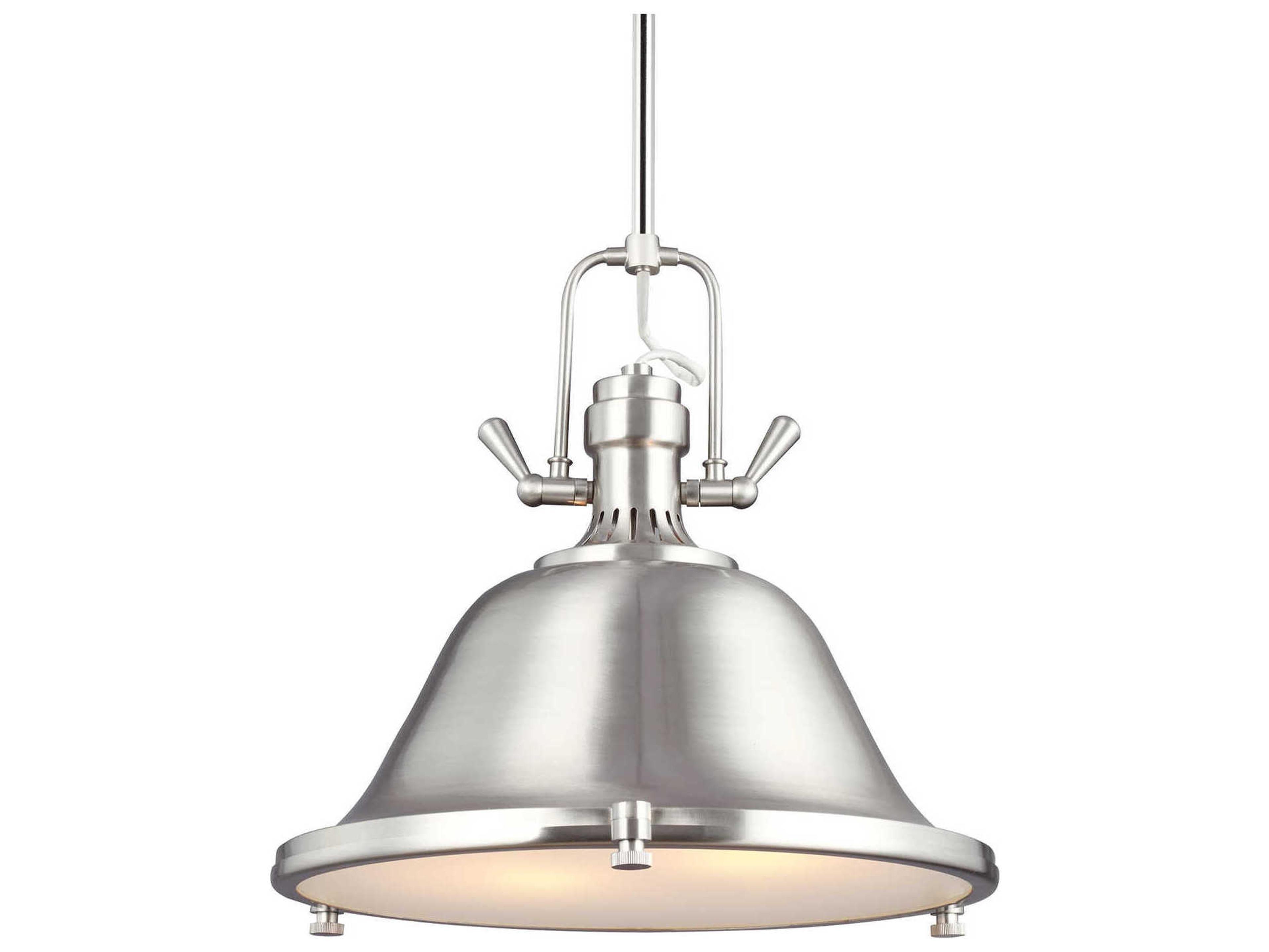 Stone Street 2-Light Brushed Nickel Glass Pendant